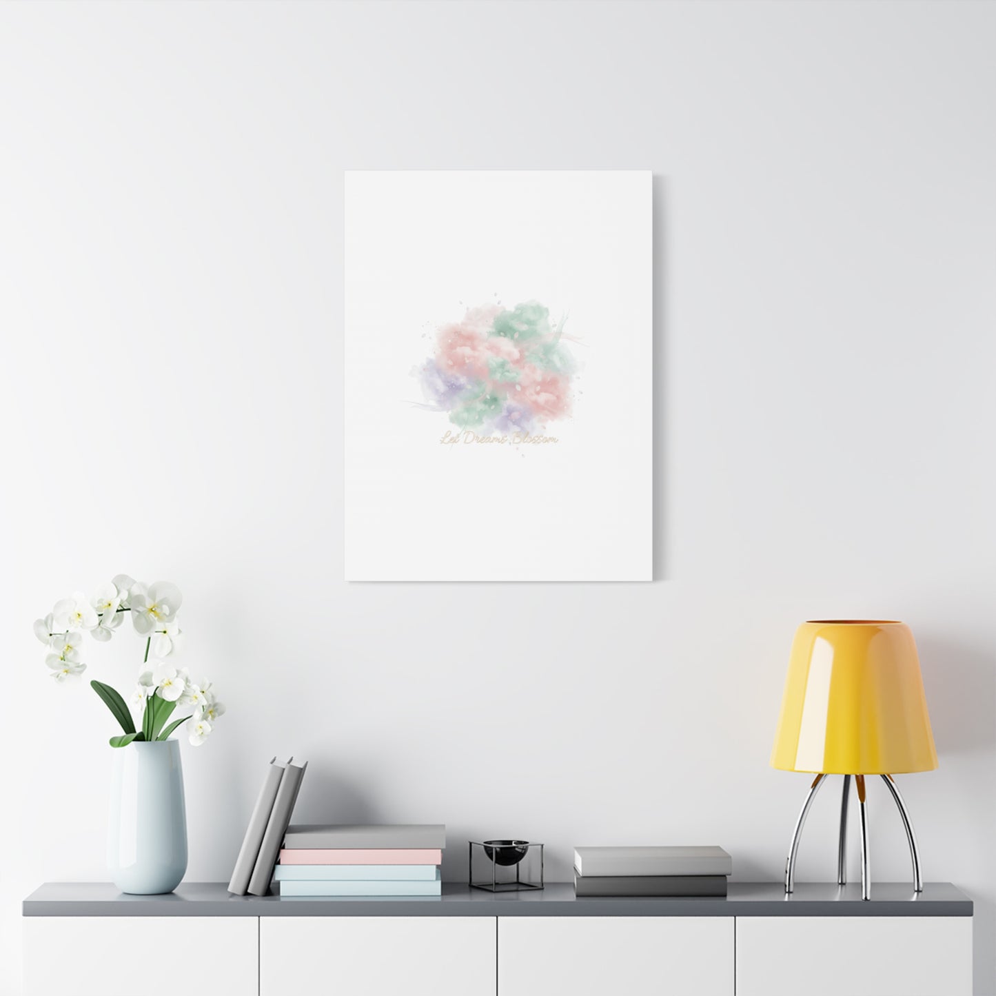 Dreamy Pastel Blossom Canvas | Matte Stretched Wall Art, pastel winter design