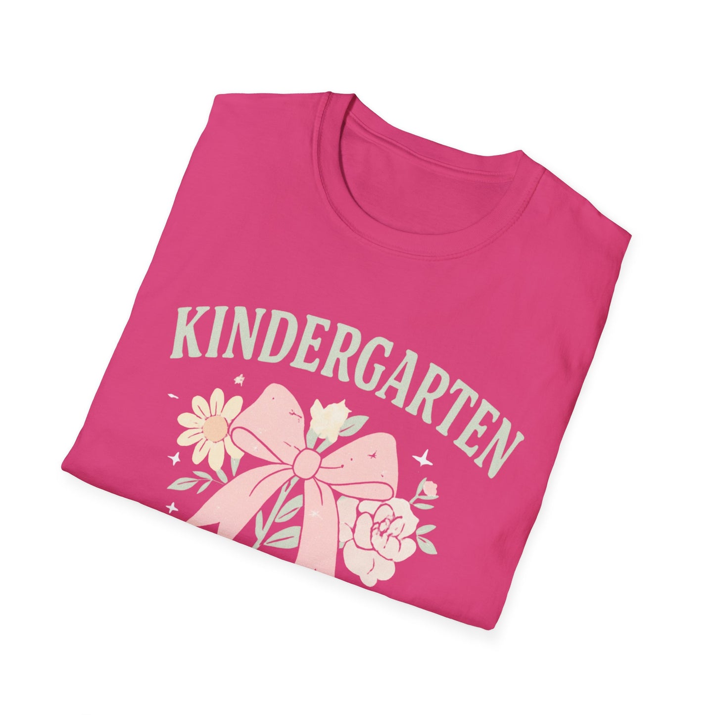 Kindergarten Teacher T-Shirt — Floral Bow Design, Cute Teacher Gift for Women