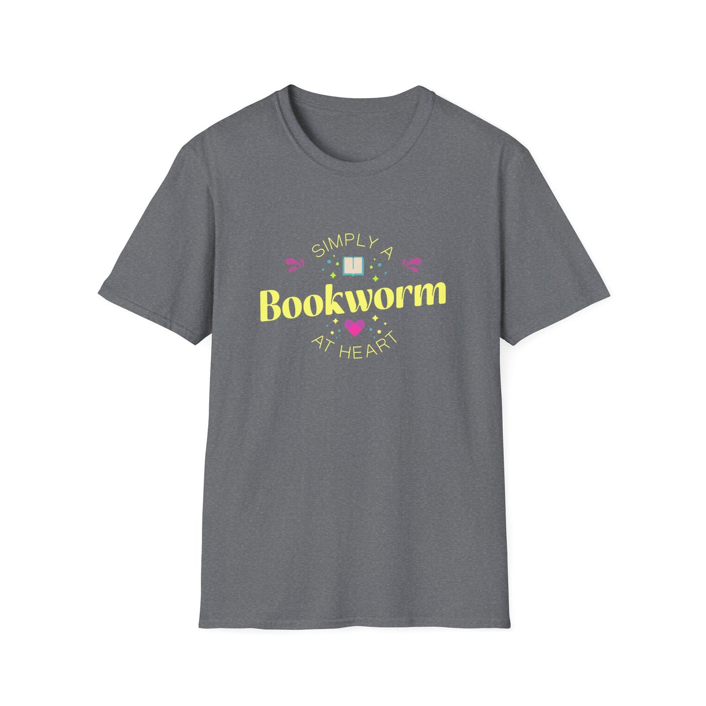 Bookworm T-Shirt — Cute Pastel Reading Tee with Book & Heart Graphic
