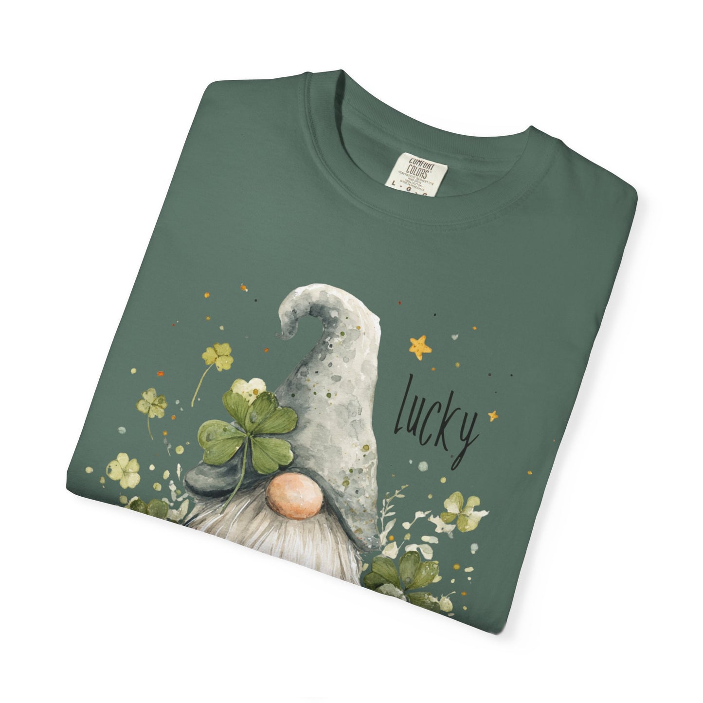 St. Patrick's Gnome T-Shirt — "Lucky" Shamrock Garden Tee