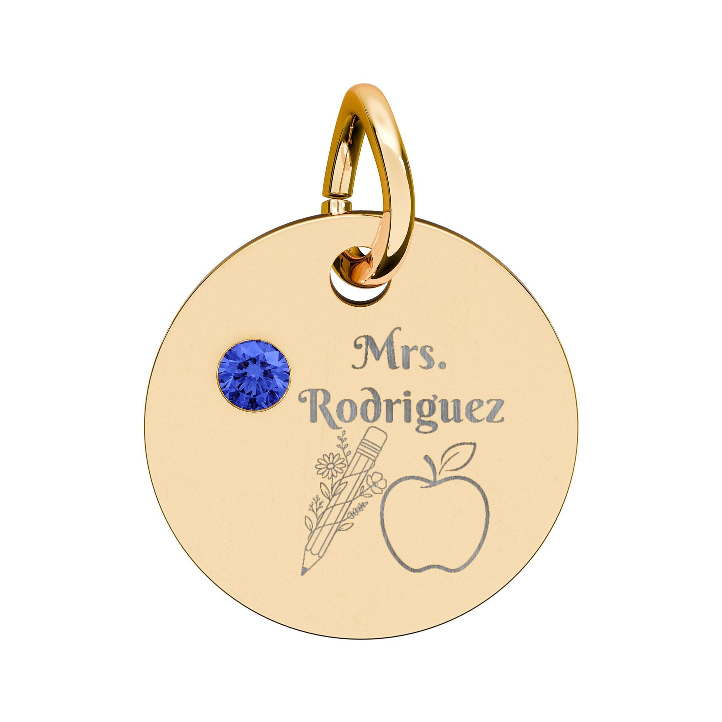 Personalized Teacher Birthstone Charm