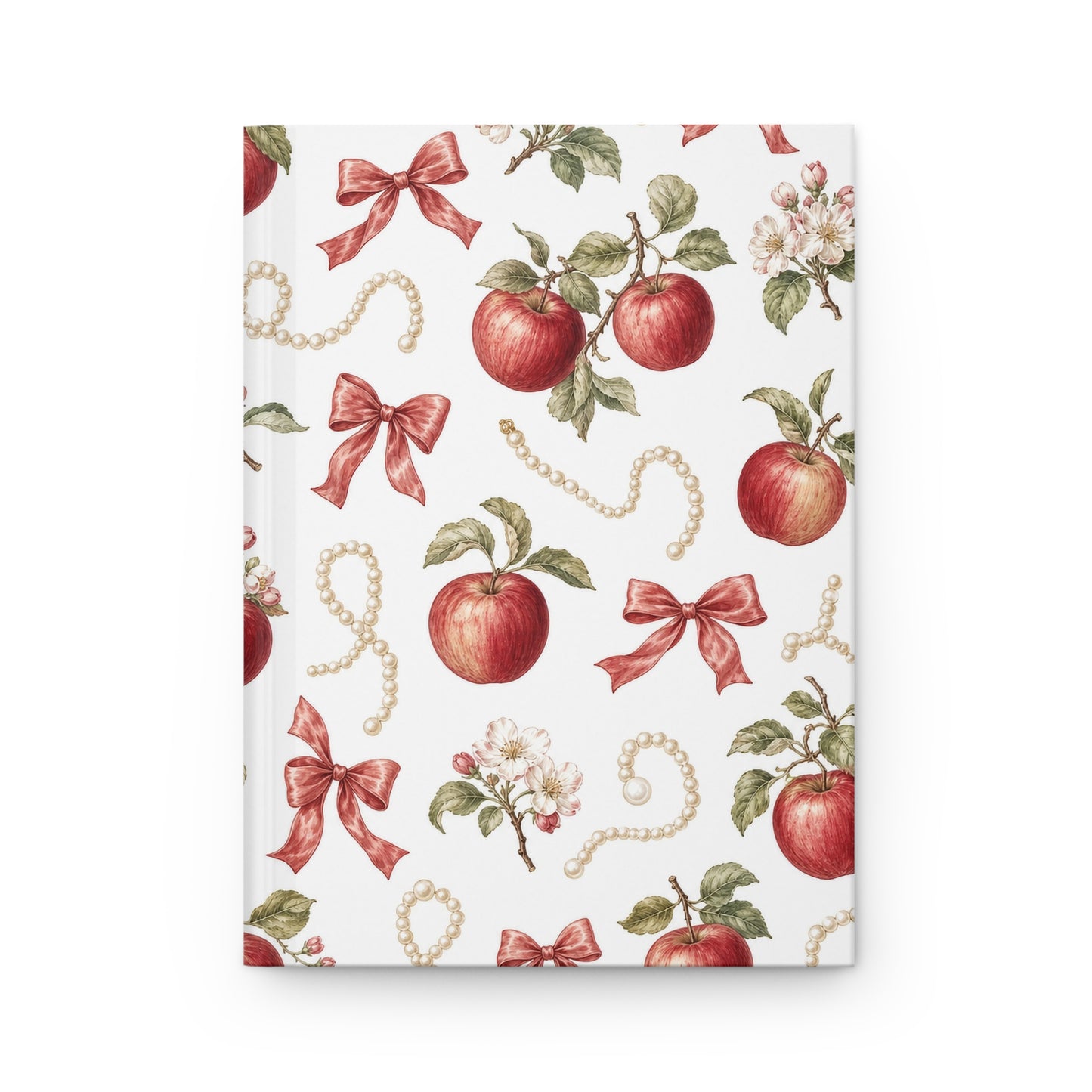 Vintage Apple Teacher Journal: Bow and Pearl Hardcover Notebook with 150 Lined Pages