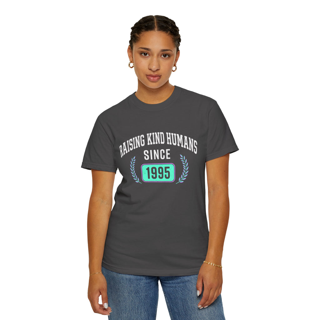 Raising Kind Humans T-Shirt — Personalized Birth Year