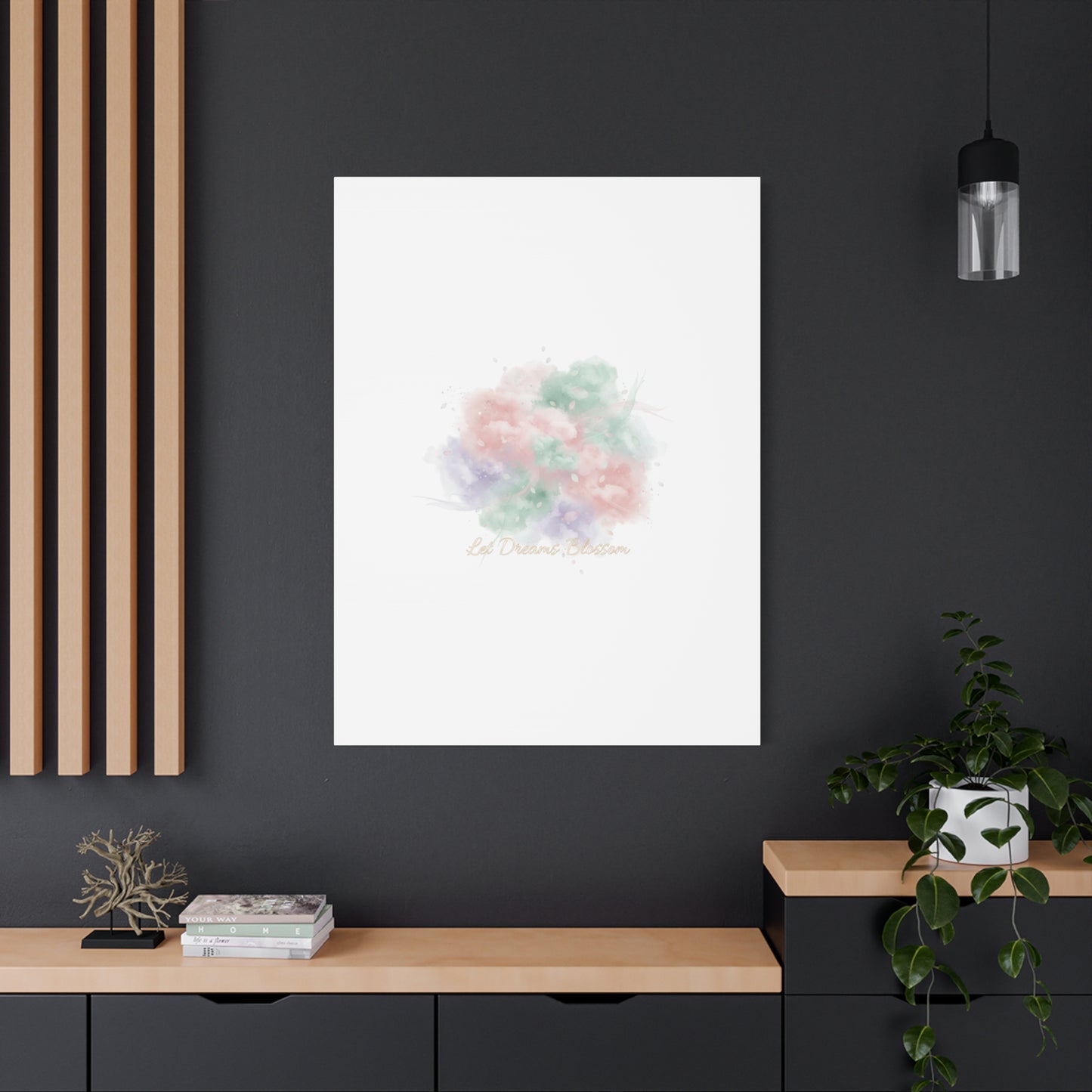 Dreamy Pastel Blossom Canvas | Matte Stretched Wall Art, pastel winter design