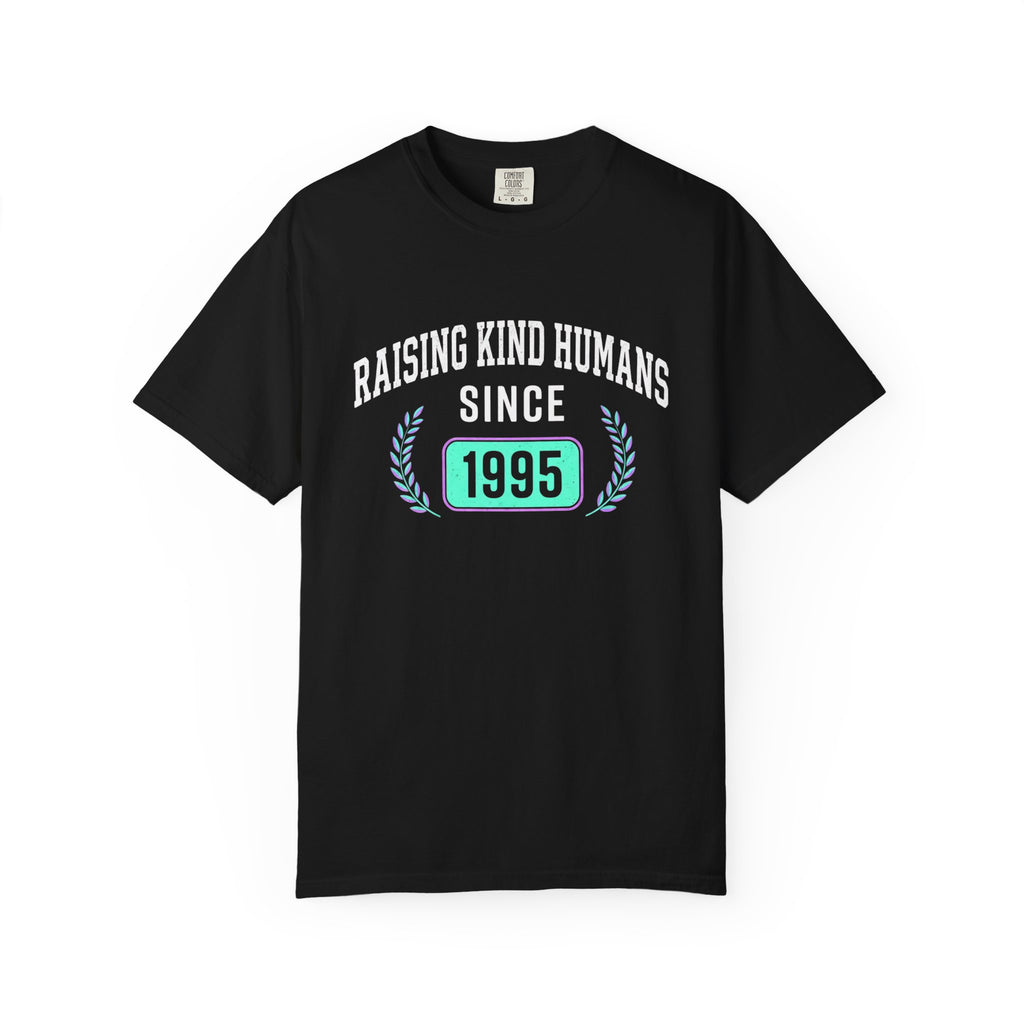 Raising Kind Humans T-Shirt — Personalized Birth Year