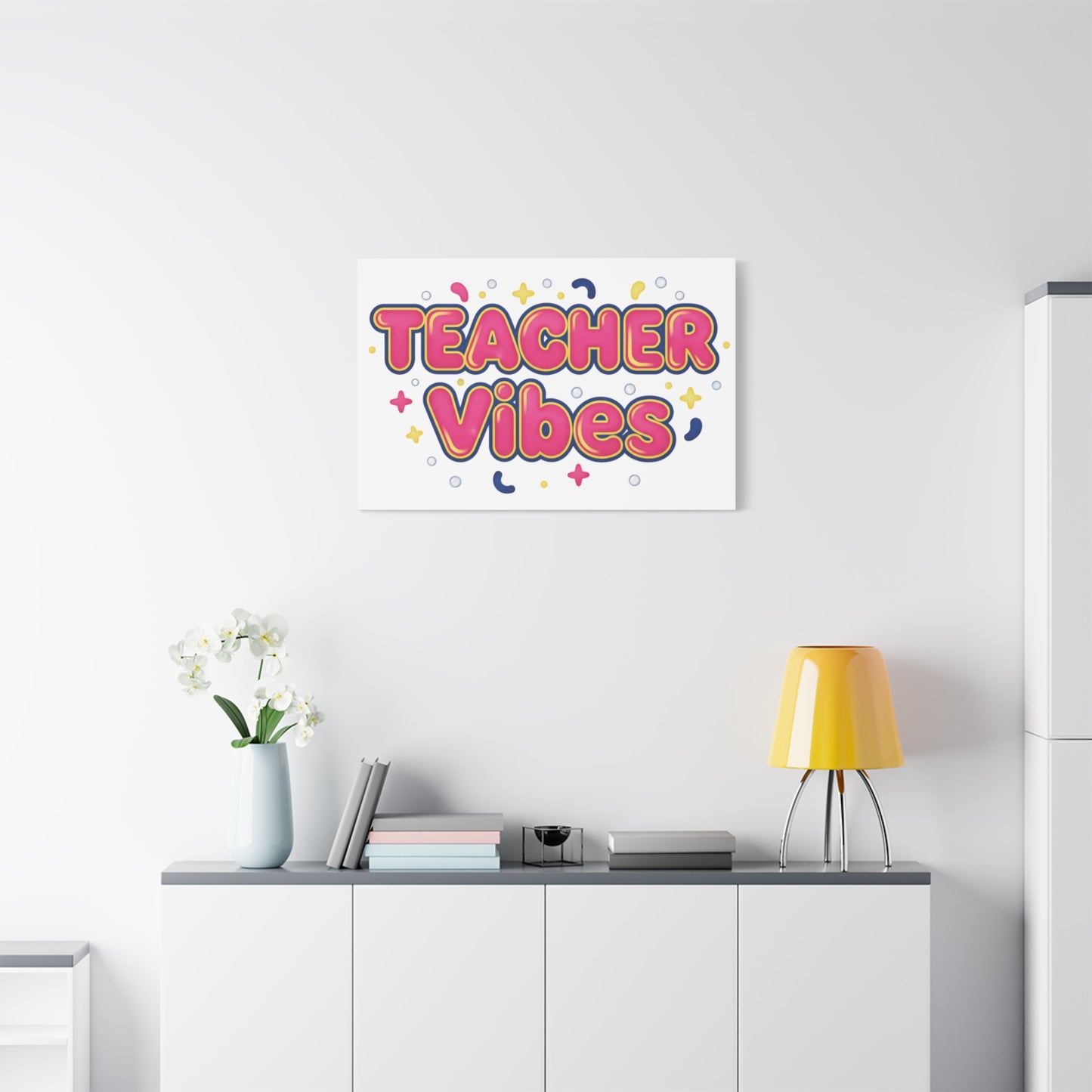 Teacher Vibes Canvas | Dopamine Decor, Neon Gradient Squishy Art