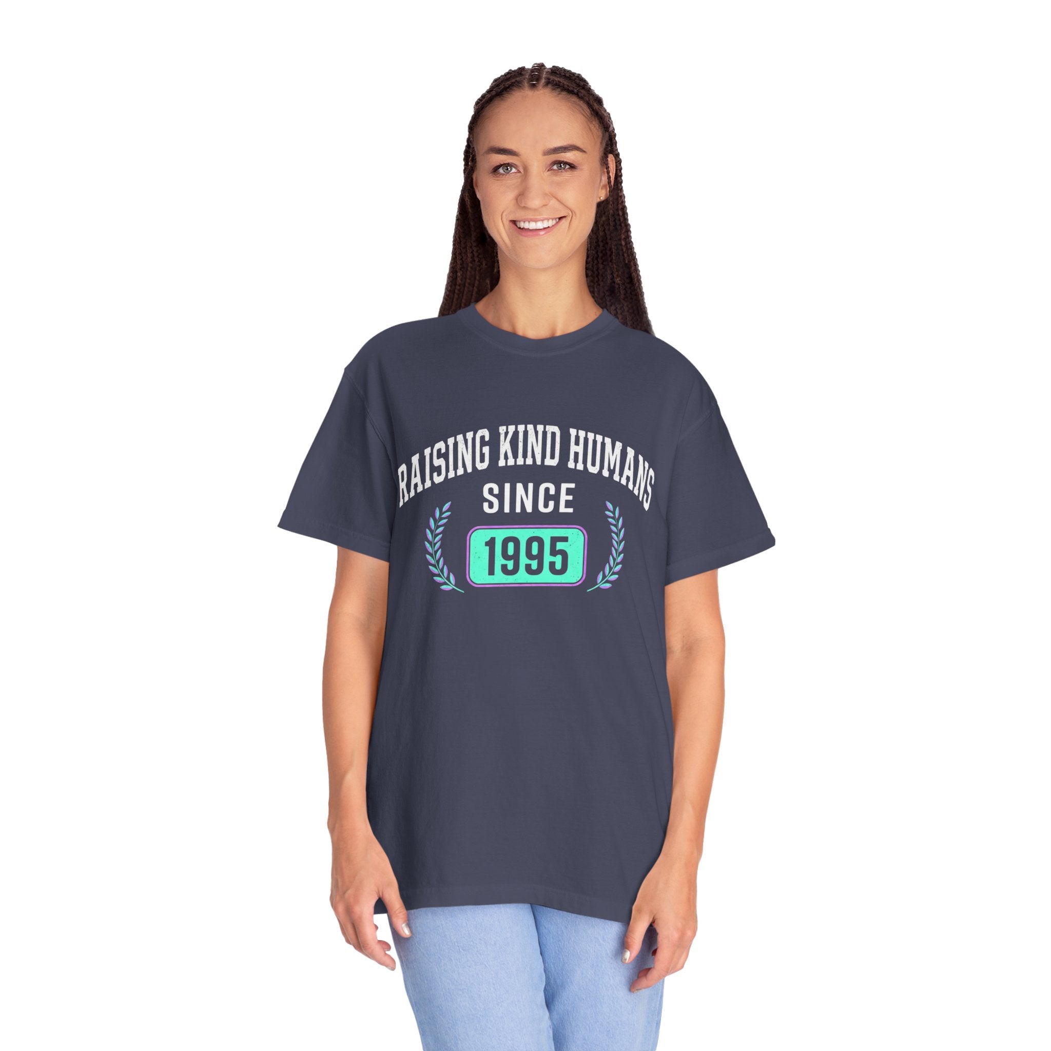 Raising Kind Humans T-Shirt — Personalized Birth Year