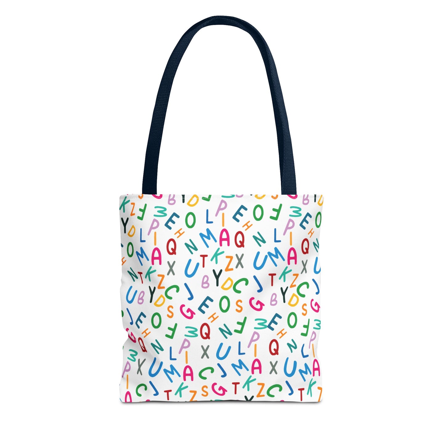Colorful Alphabet Pattern Tote Bag