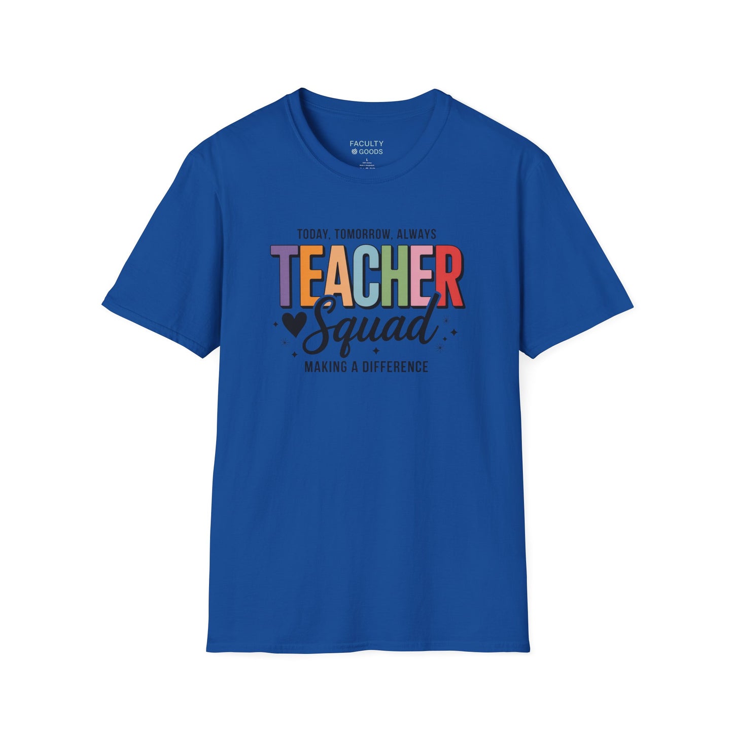 Teacher Squad Cotton T-Shirt: Colorful Matching Tee for Teacher Besties, S-4XL