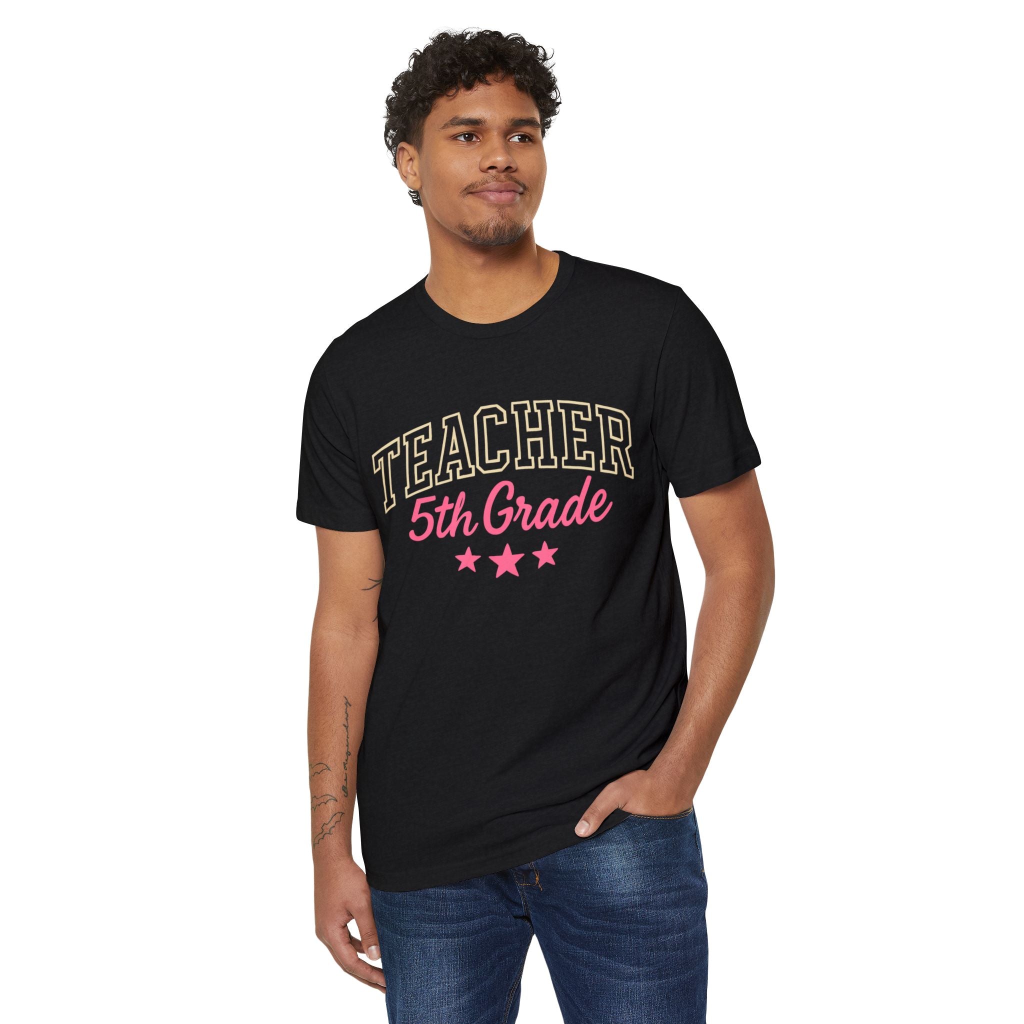 Teacher 5th Grade T-Shirt – Retro School Staff Gift