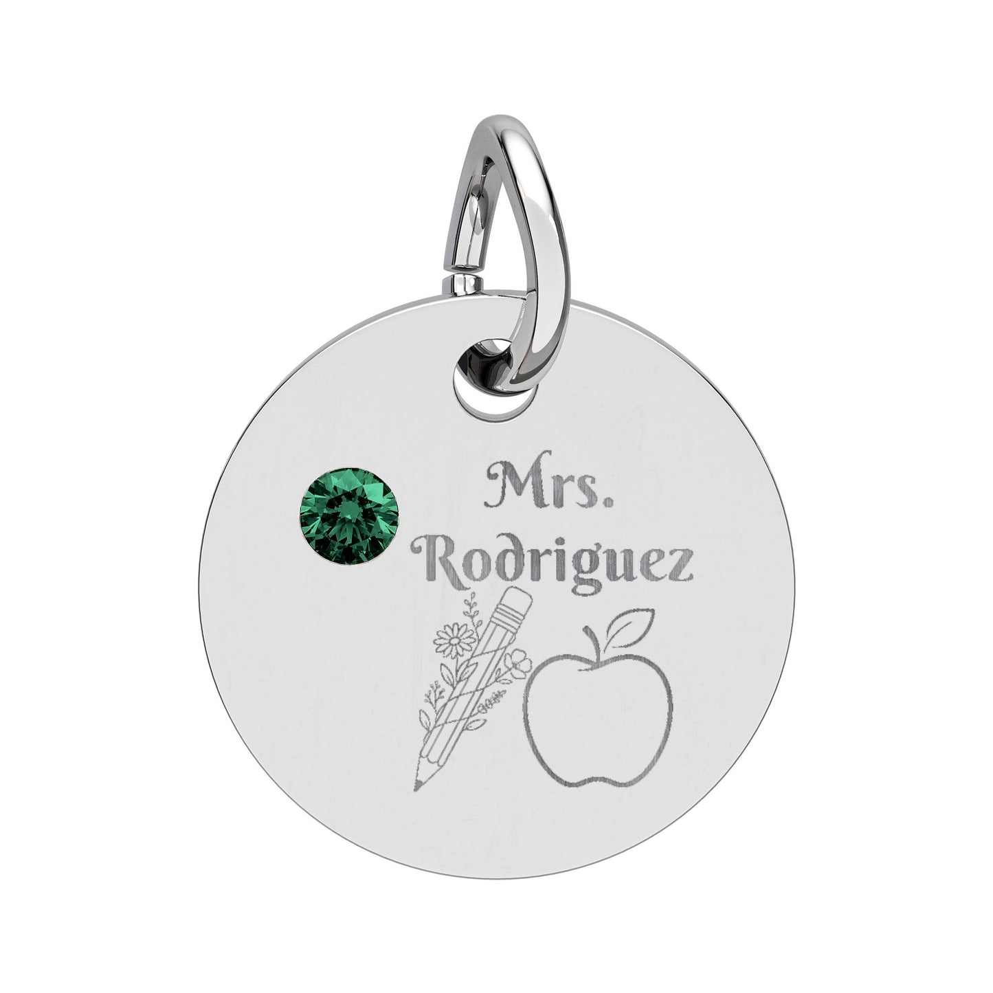 Personalized Teacher Birthstone Charm