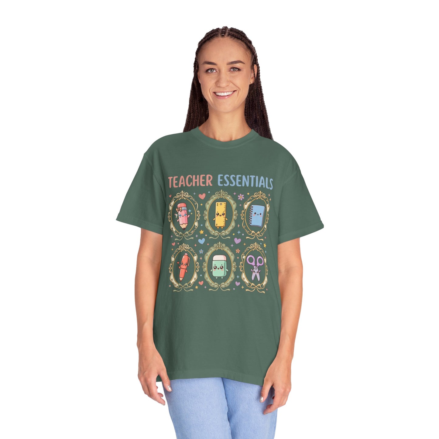 Teacher Essentials T-Shirt — Cute Classroom Supplies Graphic Tee