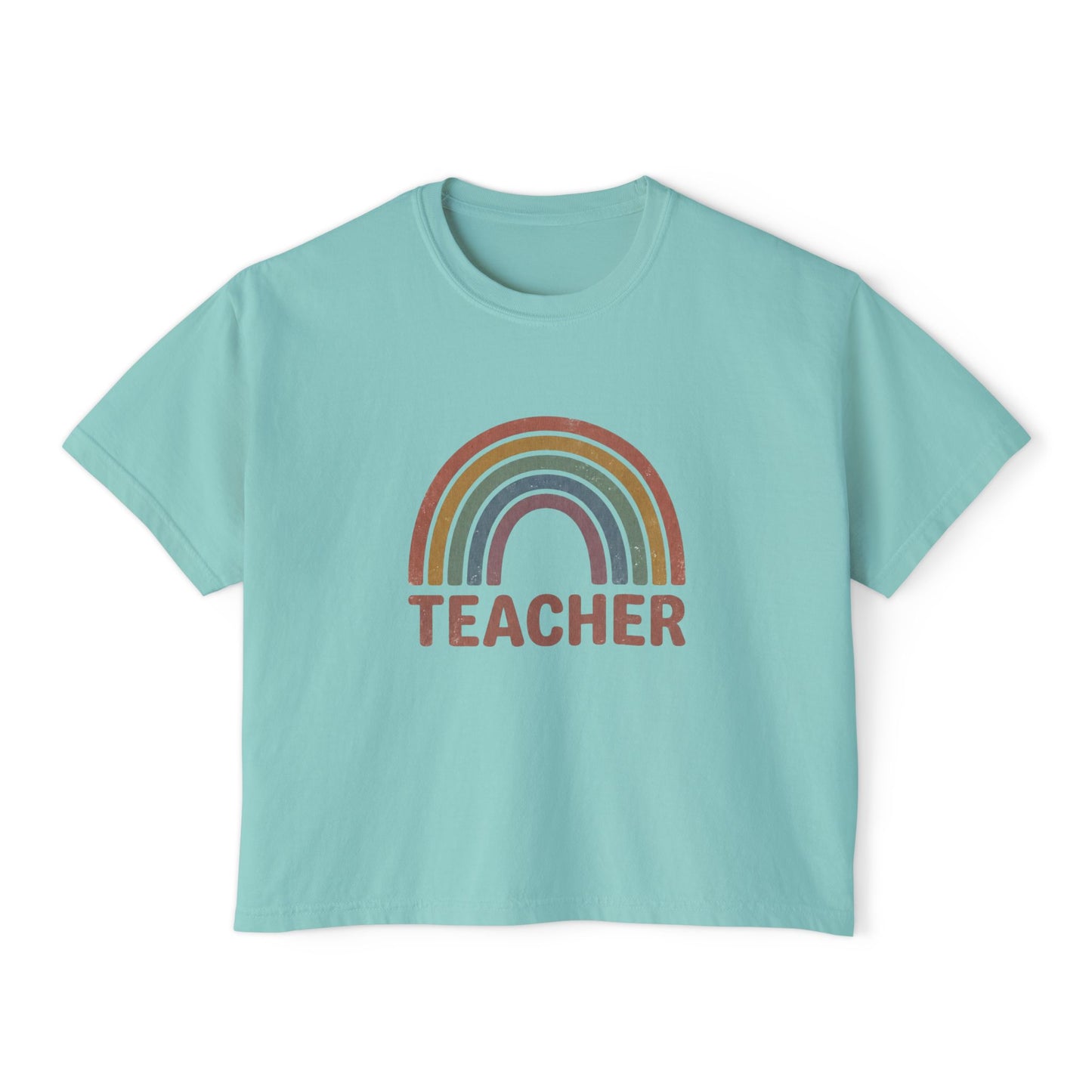 Teacher Rainbow Boxy Tee