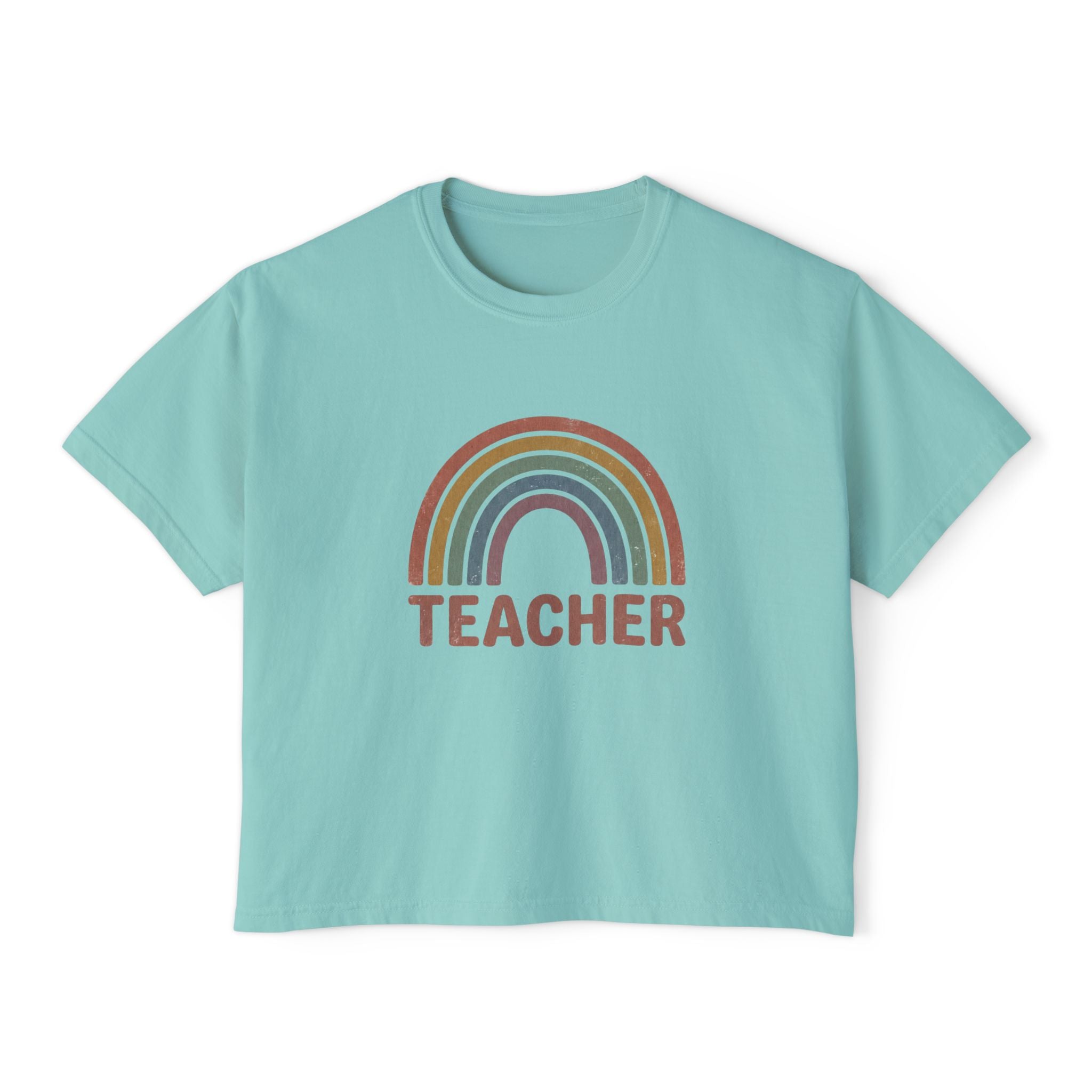 Teacher Rainbow Boxy Tee
