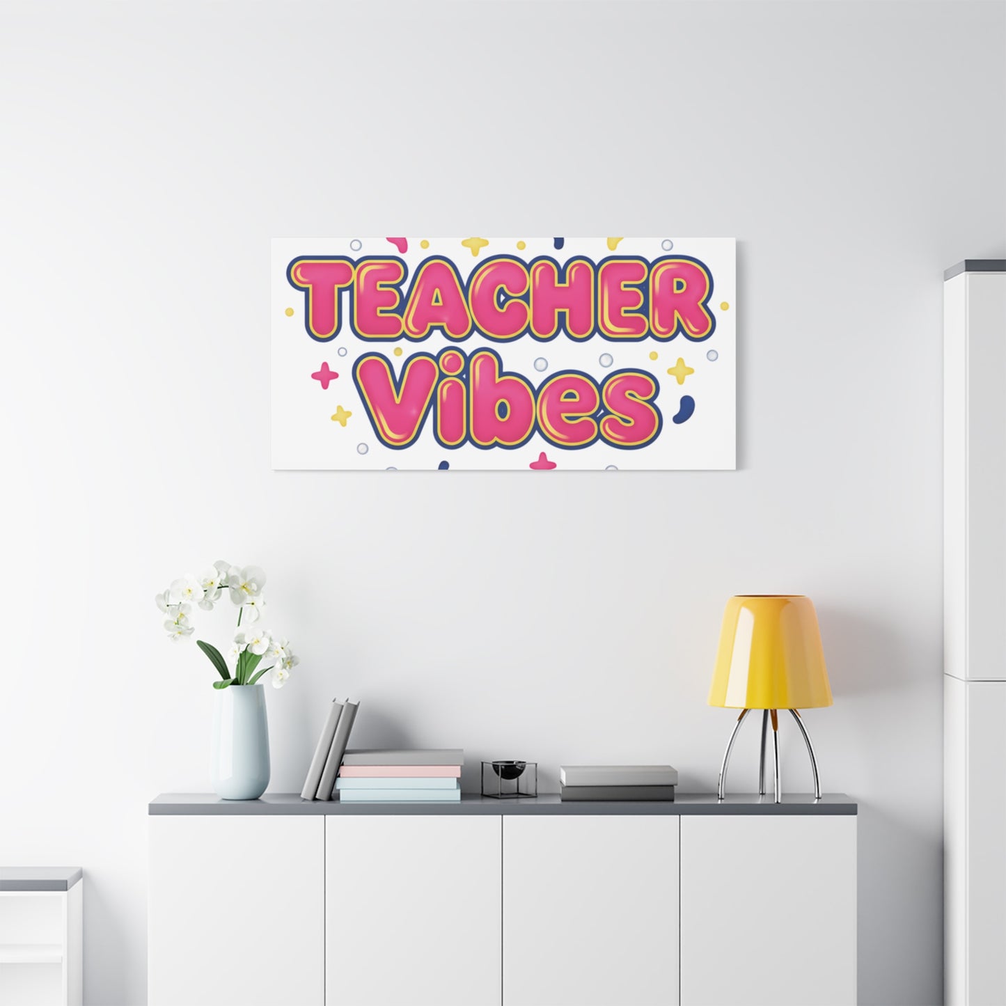 Teacher Vibes Canvas | Dopamine Decor, Neon Gradient Squishy Art
