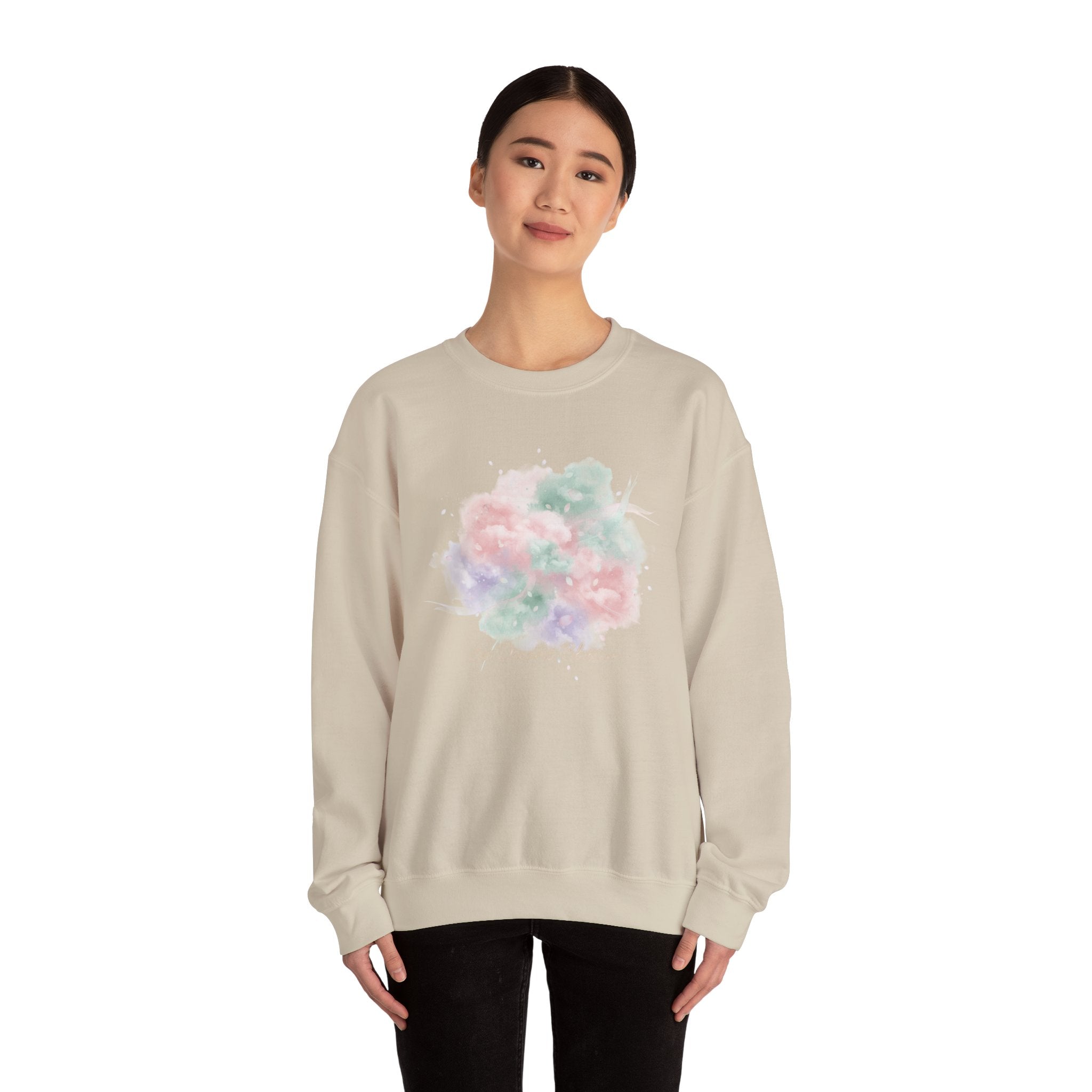 Dreamy Pastel Gradient Crewneck Sweatshirt | pastel winter design, soft spring vibe
