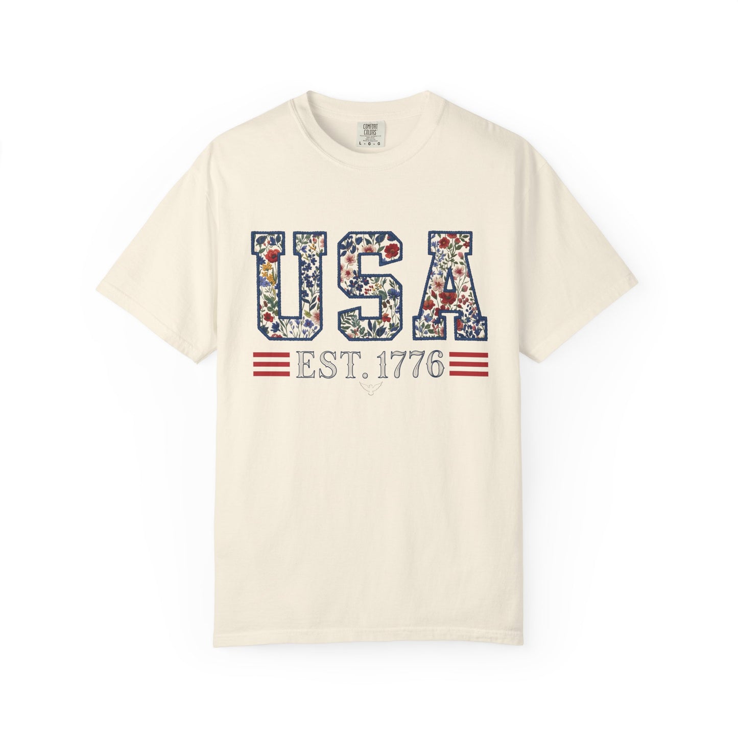 Floral USA Comfort Colors Teacher Shirt: Patriotic History Teacher Tee
