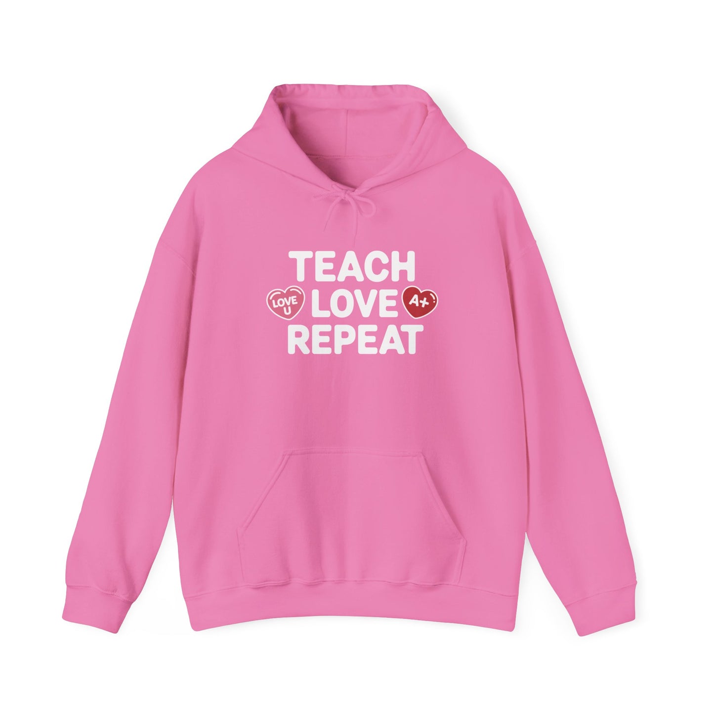 Teacher Hoodie — "Teach Love Repeat" Cozy Educator Sweatshirt