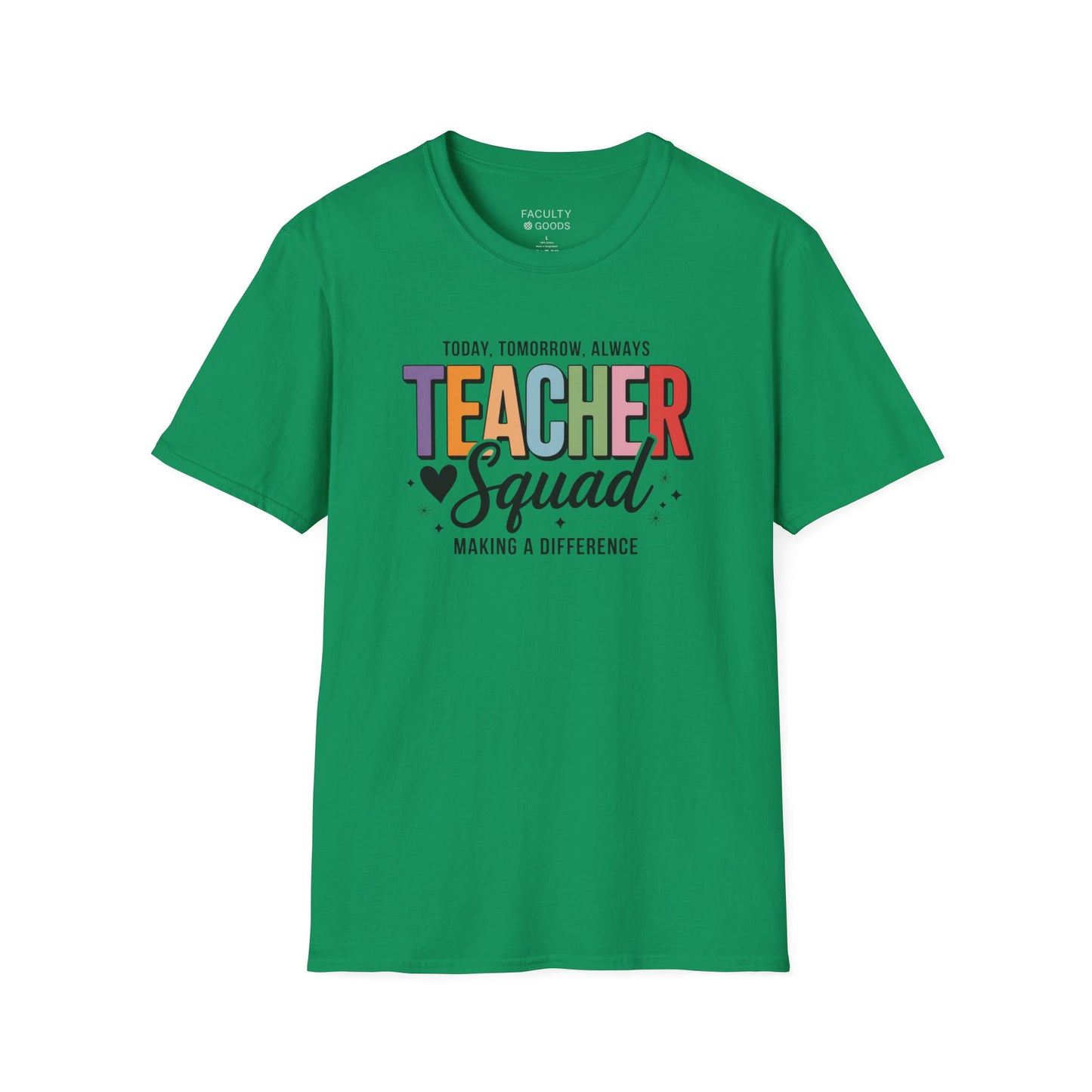 Teacher Squad Cotton T-Shirt: Colorful Matching Tee for Teacher Besties, S-4XL