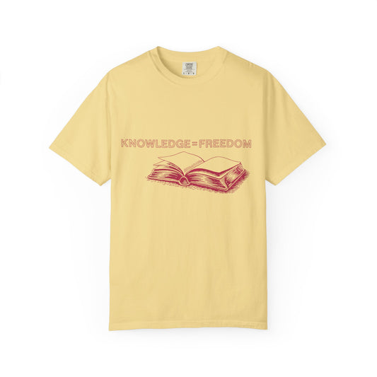 Knowledge = Freedom Shirt | Teacher Book Graphic Tee | Comfort Colors® Butter