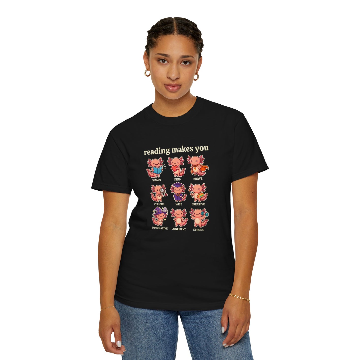Axolotl Reading Makes You T‑Shirt