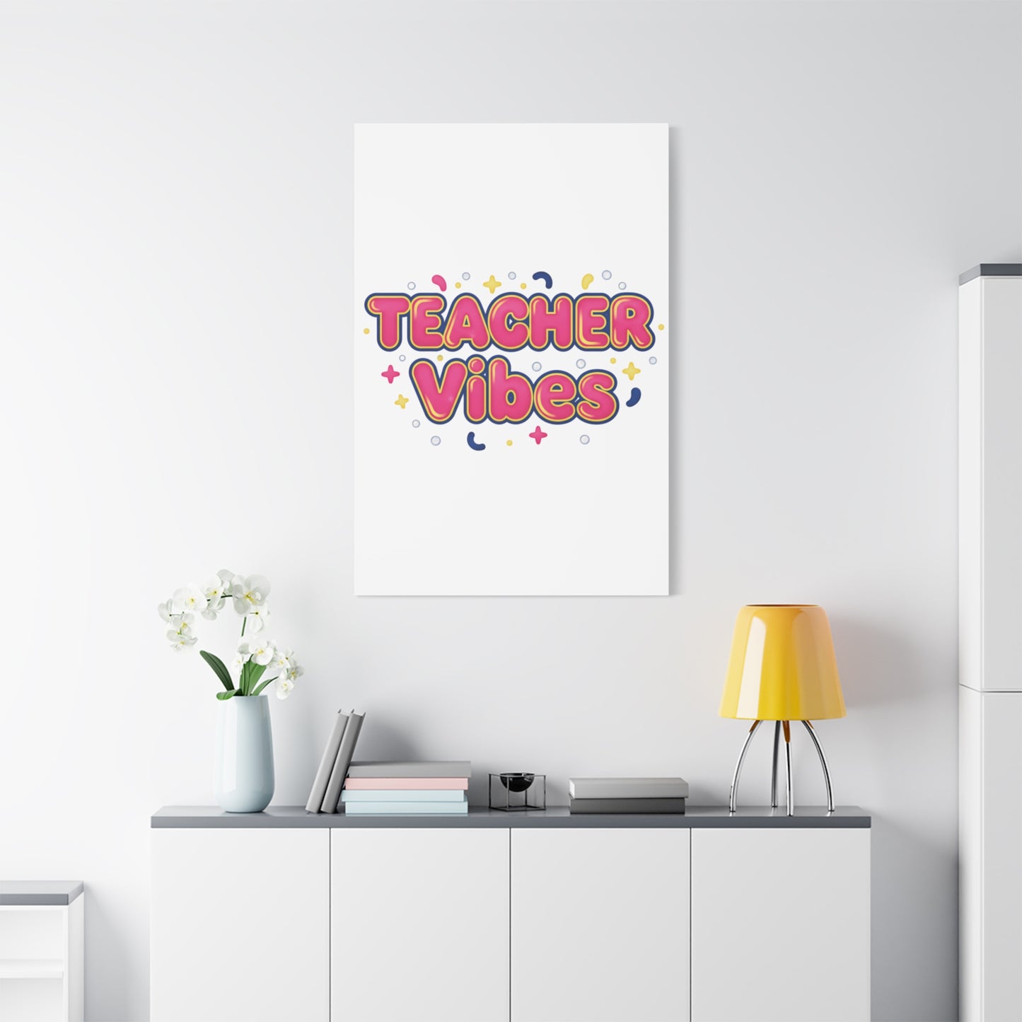 Teacher Vibes Canvas | Dopamine Decor, Neon Gradient Squishy Art