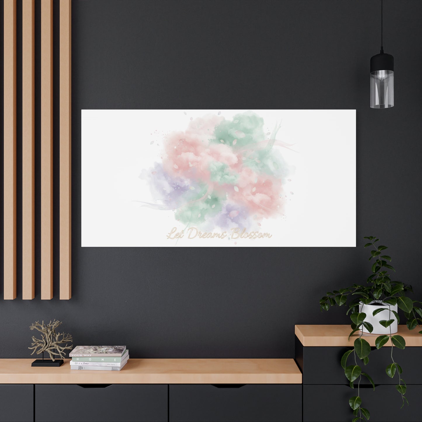 Dreamy Pastel Blossom Canvas | Matte Stretched Wall Art, pastel winter design