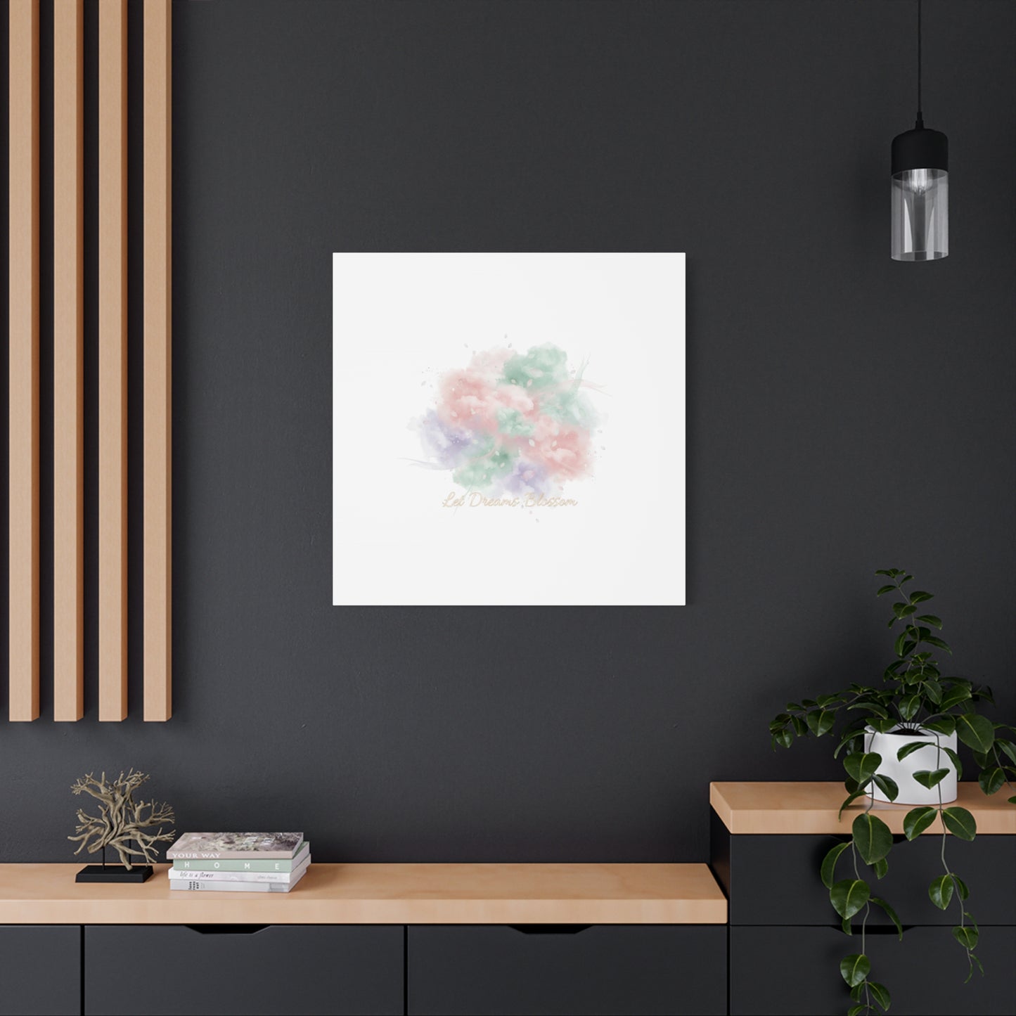 Dreamy Pastel Blossom Canvas | Matte Stretched Wall Art, pastel winter design