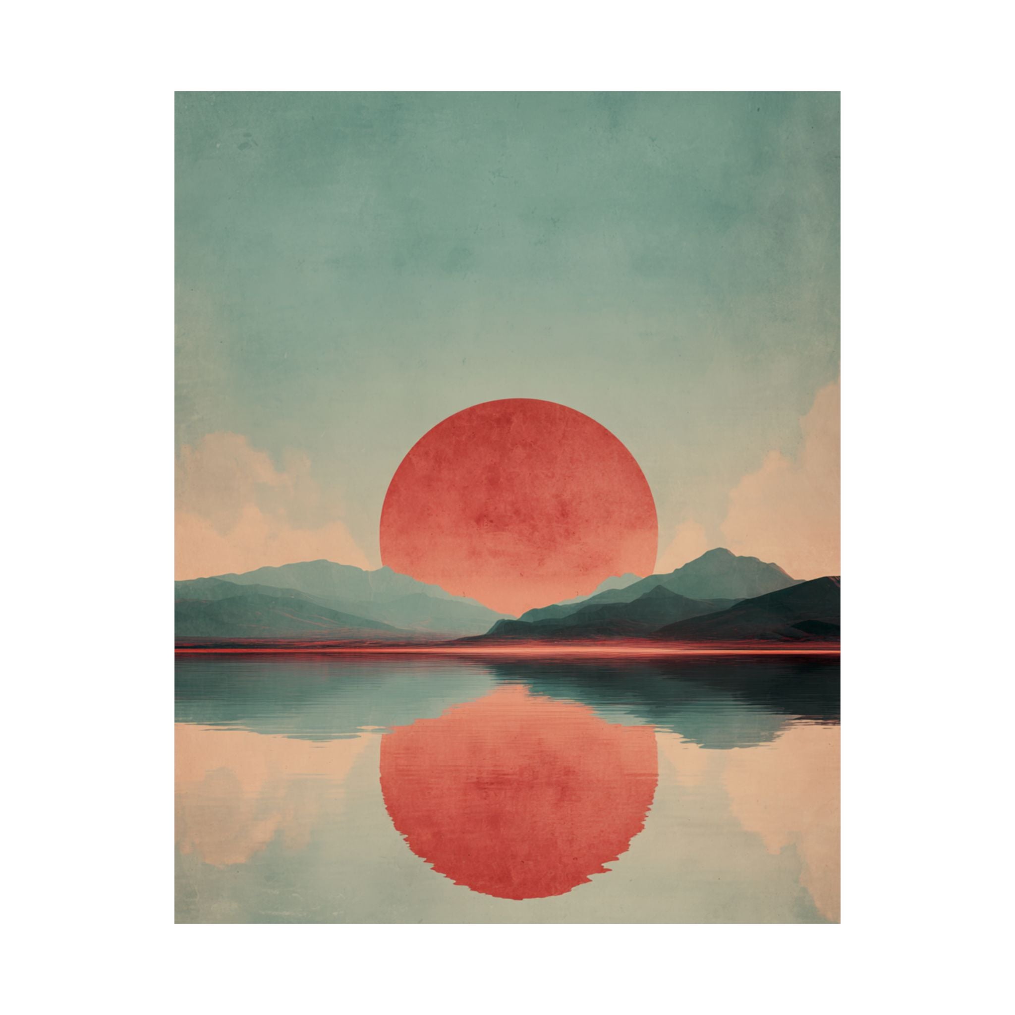 Sunset Reflection Matte Poster — Minimalist Landscape Wall Art
