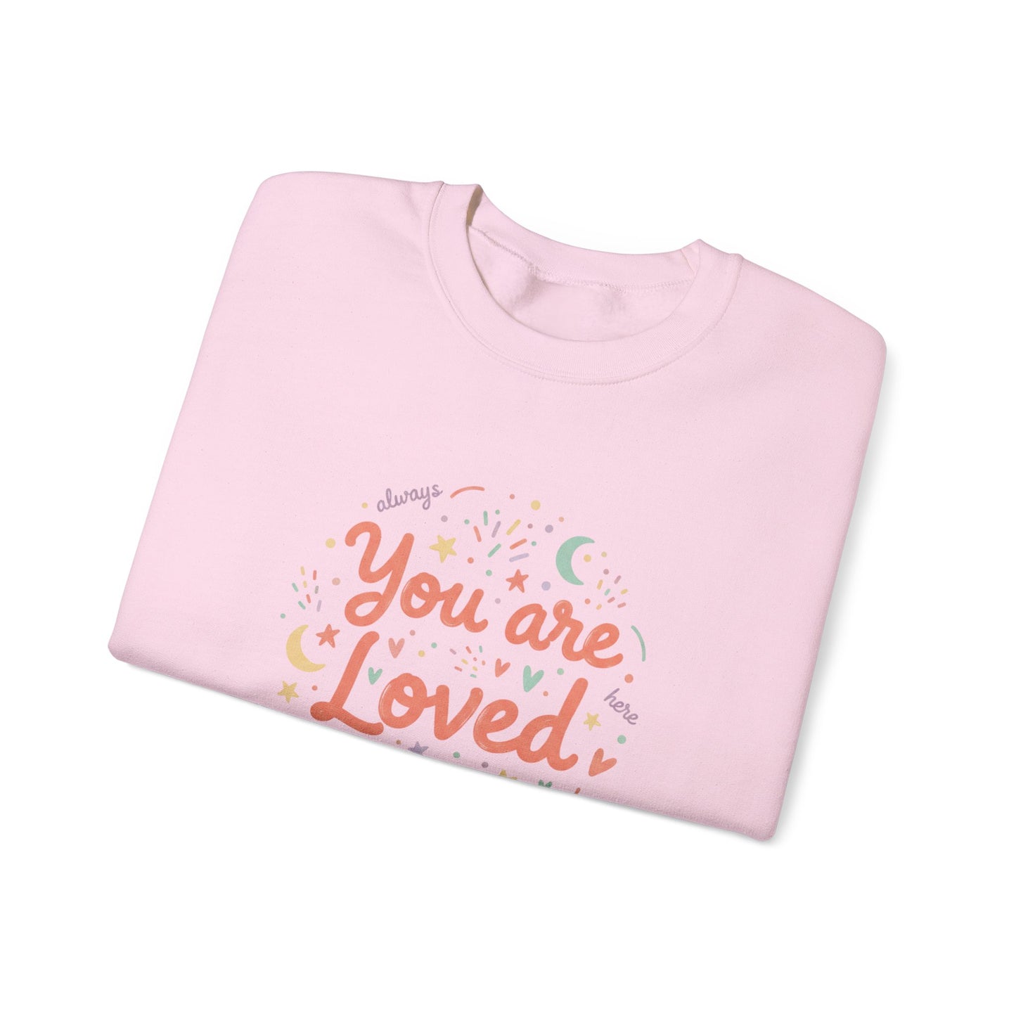You Are Loved Crewneck Sweatshirt | handwritten doodle design, sketch aesthetic