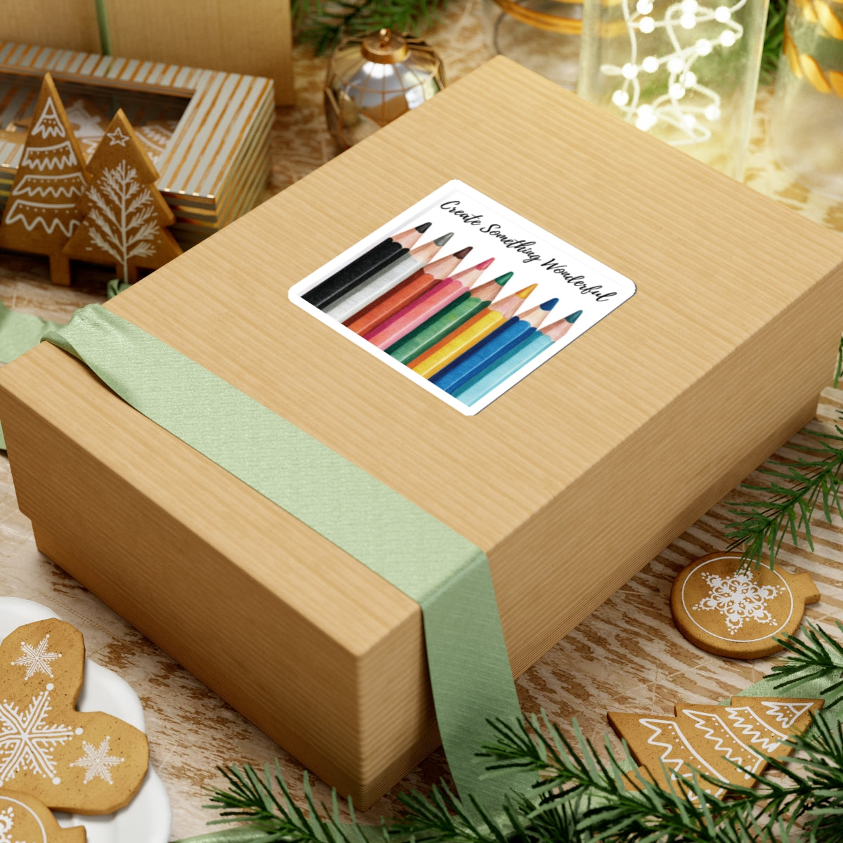 Create Something Wonderful Sticker — Color Pencil Art Kiss-Cut Sticker for Artists & Students