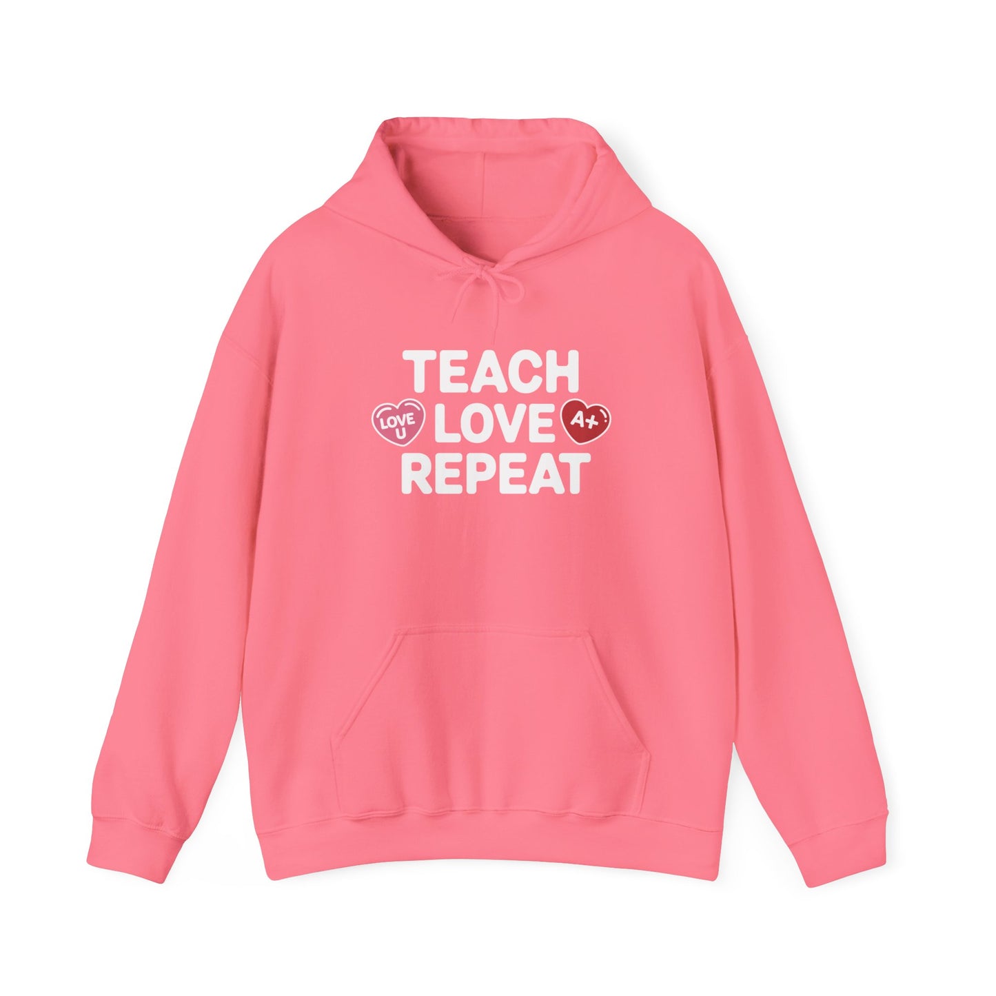 Teacher Hoodie — "Teach Love Repeat" Cozy Educator Sweatshirt