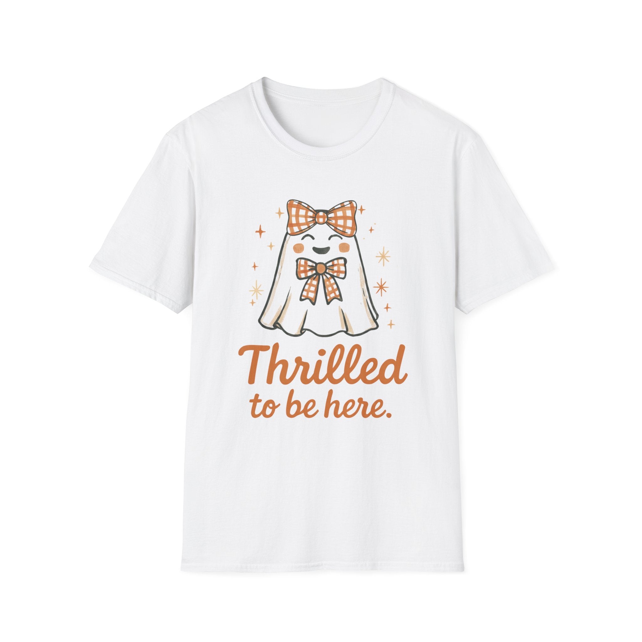 Thrilled to Be Here Ghost T-Shirt • Cute Fall Halloween Tee • Retro Teacher & Classroom Shirt