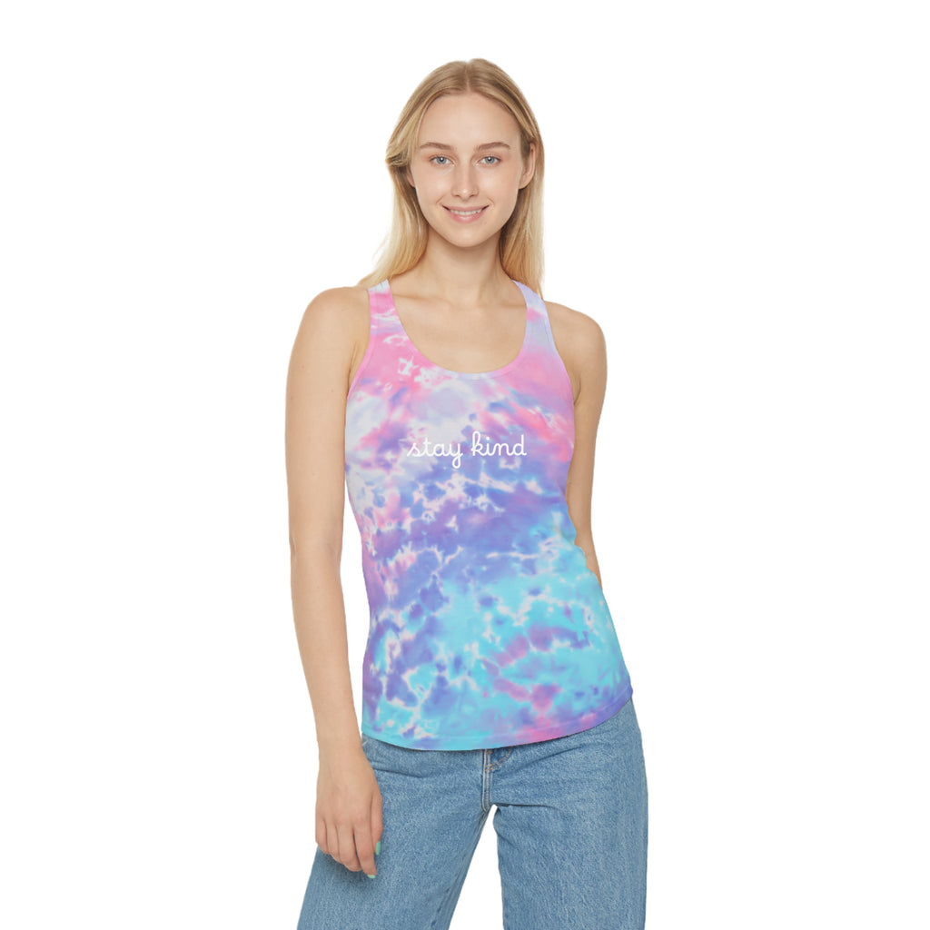 Stay Kind Tie-Dye Racerback Tank Top
