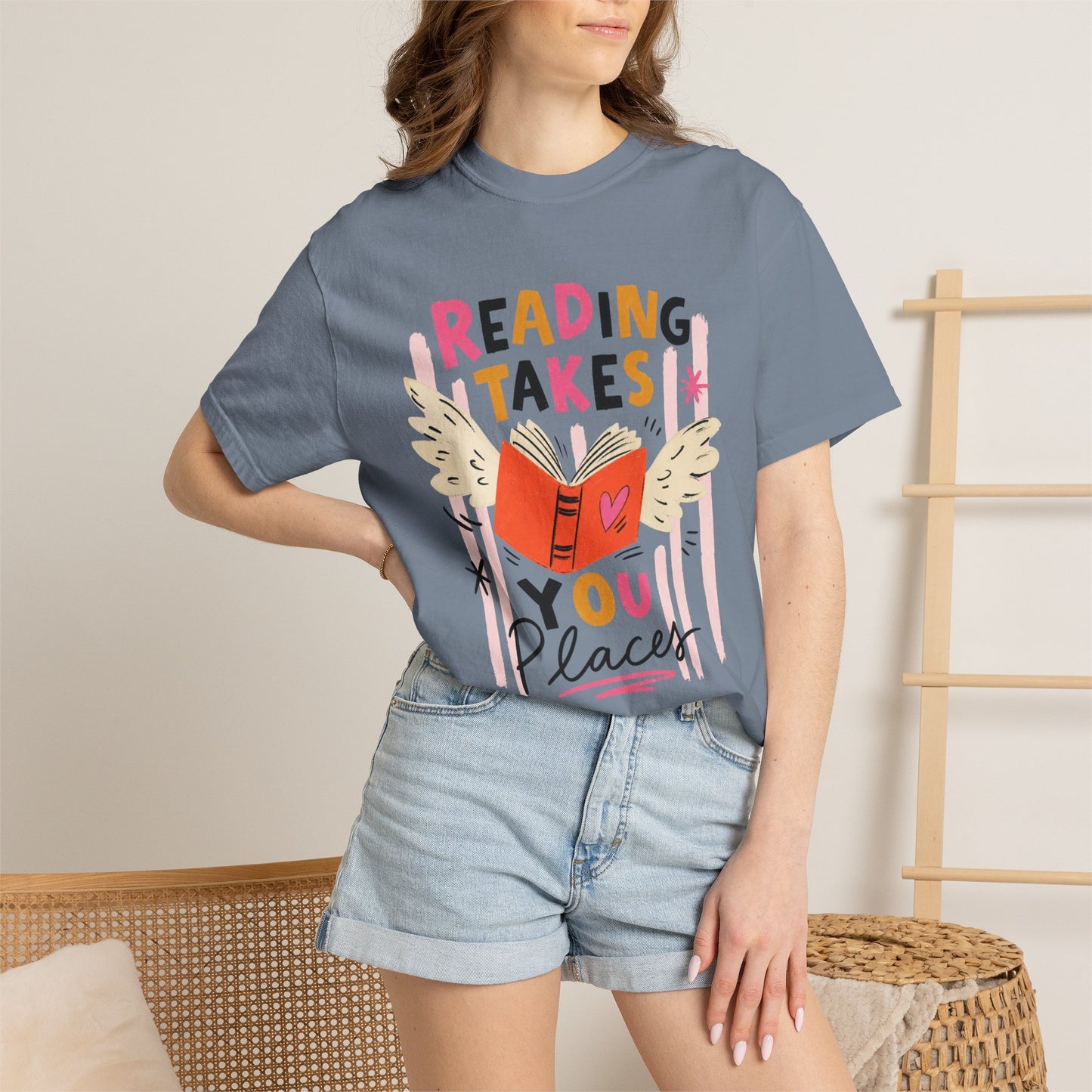 Reading Takes You Places T-Shirt, Comfort Colors 1717
