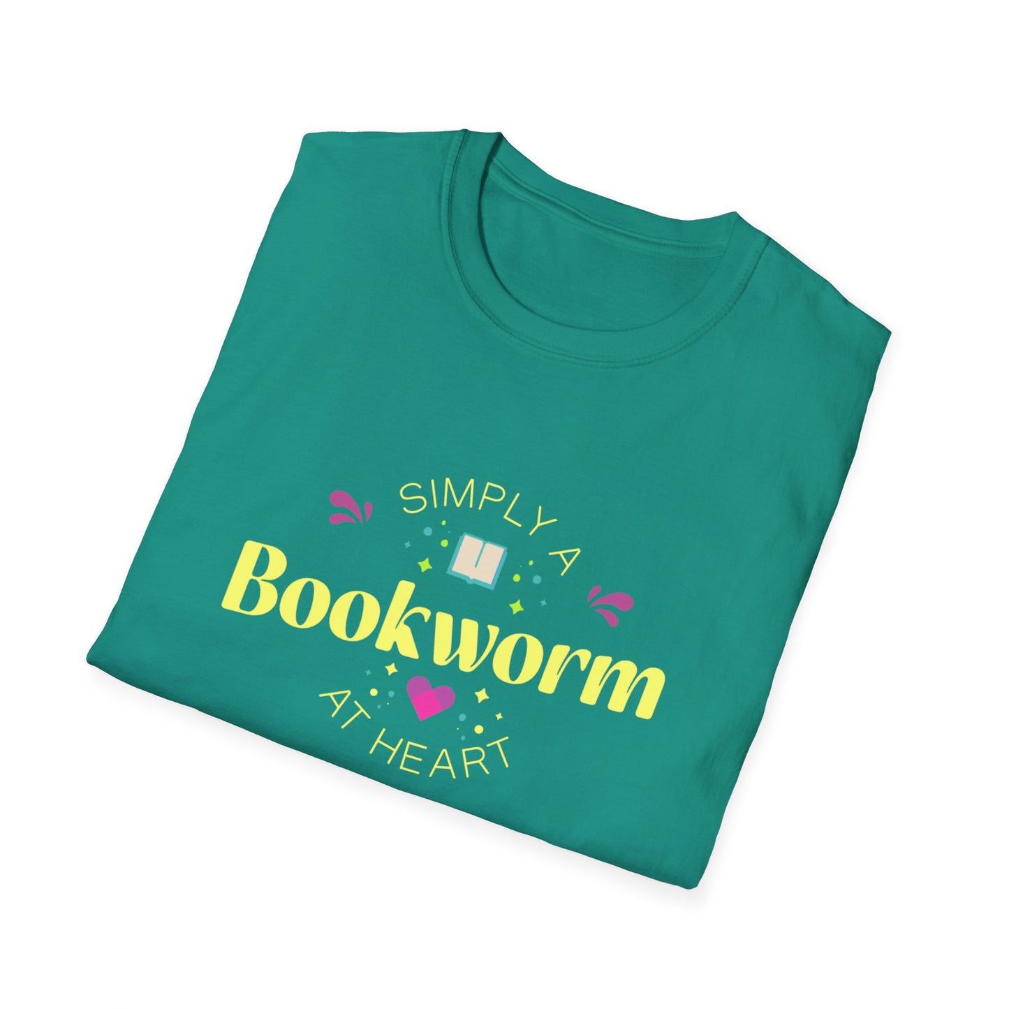 Bookworm T-Shirt — Cute Pastel Reading Tee with Book & Heart Graphic