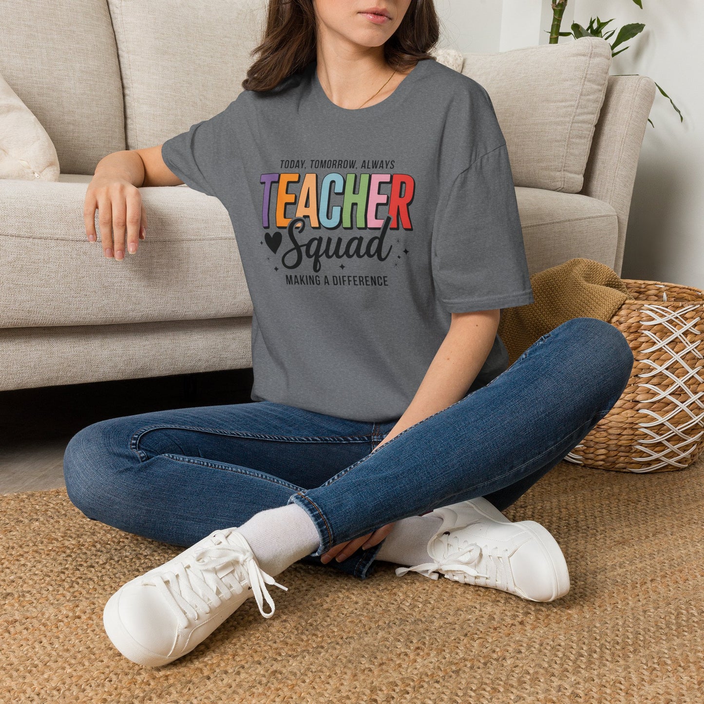 Teacher Squad Cotton T-Shirt: Colorful Matching Tee for Teacher Besties, S-4XL
