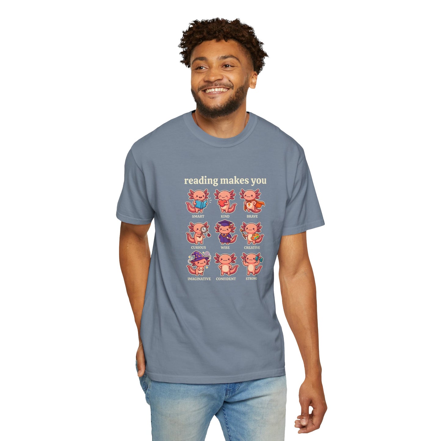 Axolotl Reading Makes You T‑Shirt