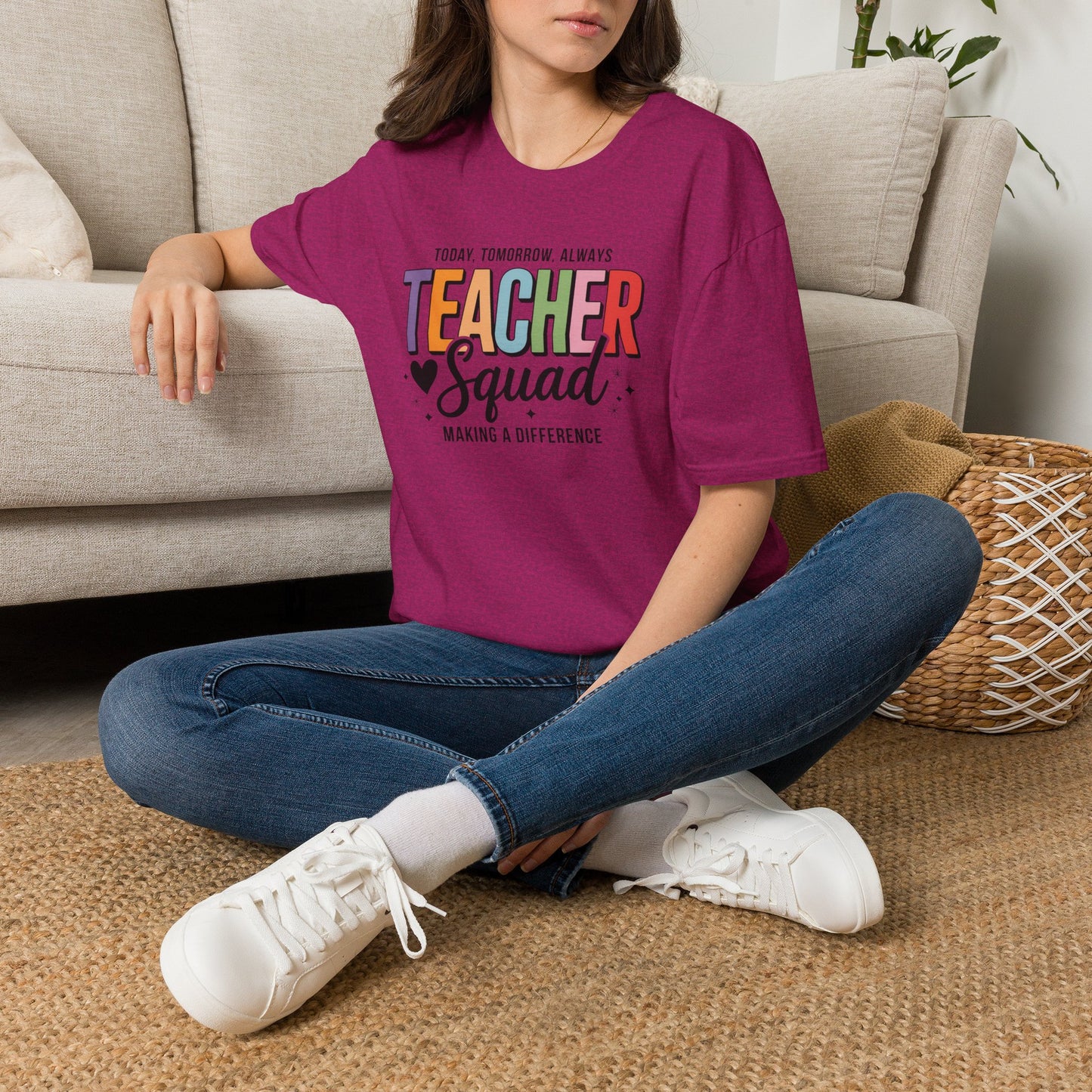 Teacher Squad Cotton T-Shirt: Colorful Matching Tee for Teacher Besties, S-4XL