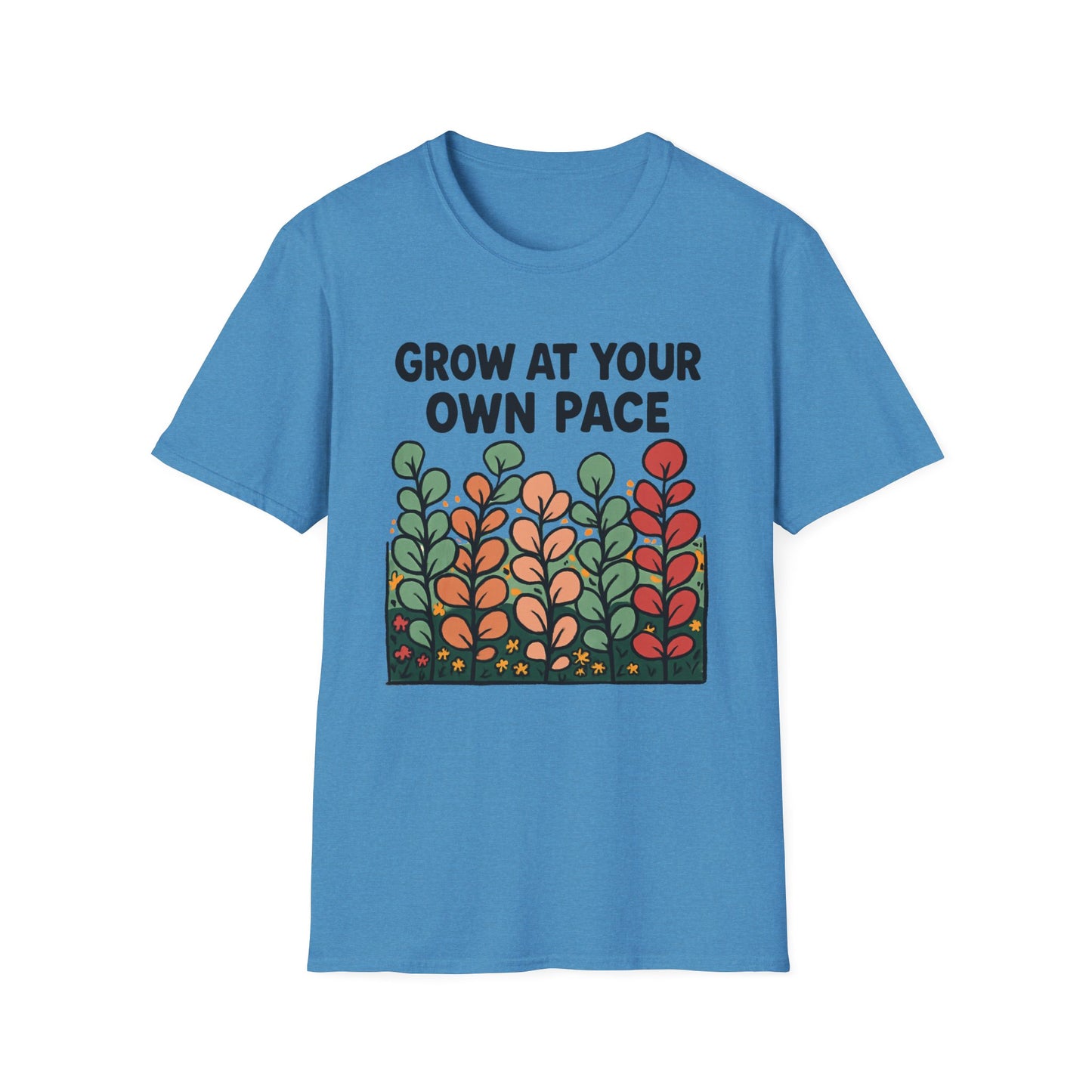 Grow at Your Own Pace Shirt – Retro Floral Graphic Tee, Comfort Colors Inspired, Growth Mindset T-Shirt for Women, Teachers & Everyday Wear