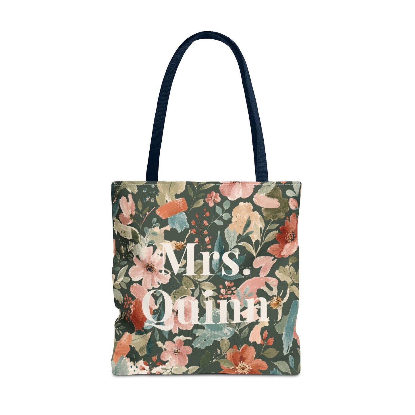 Personalized Floral Teacher Tote Bag: Custom Name Daily School Carryal