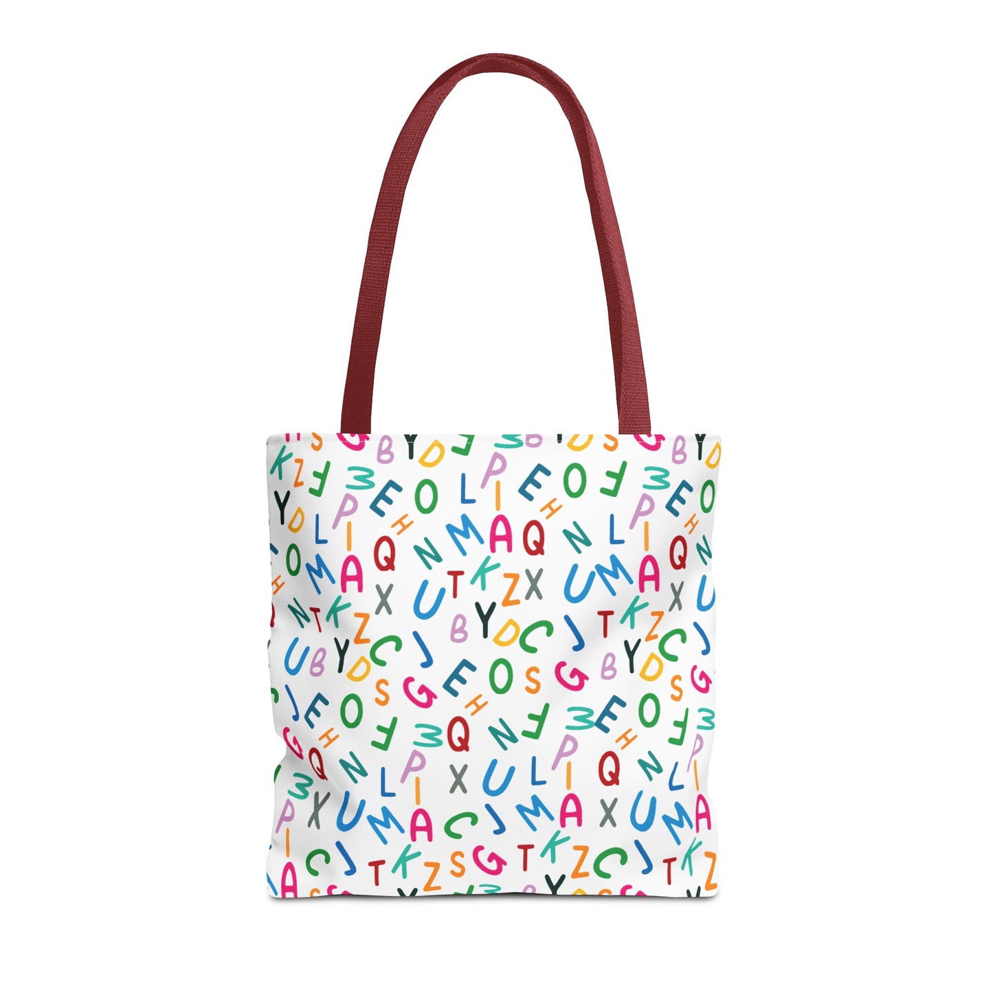 Colorful Alphabet Pattern Tote Bag