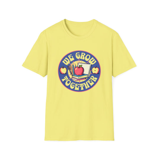We Grow Together T-Shirt — Retro Teacher Appreciation School Apple Design