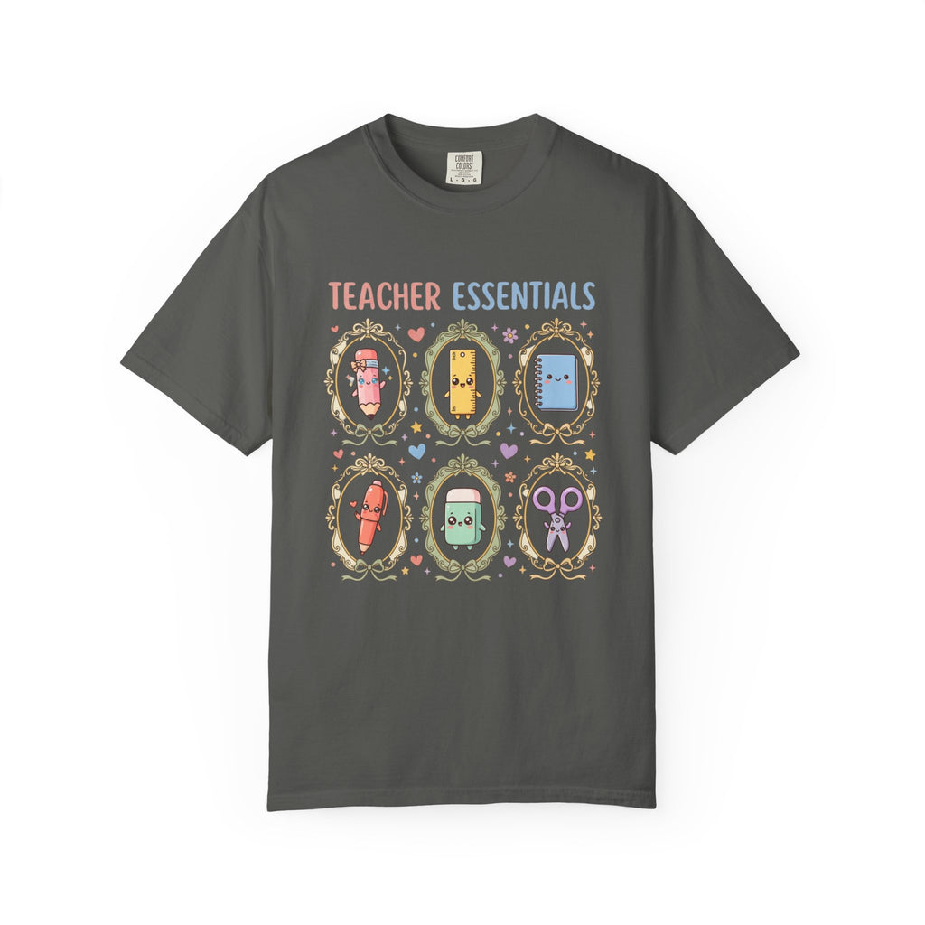 Teacher Essentials T-Shirt — Cute Classroom Supplies Graphic Tee