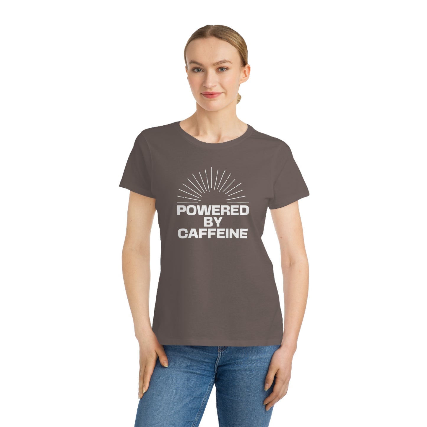 Powered by Caffeine Women's T‑Shirt — Coffee Lover Organic Tee