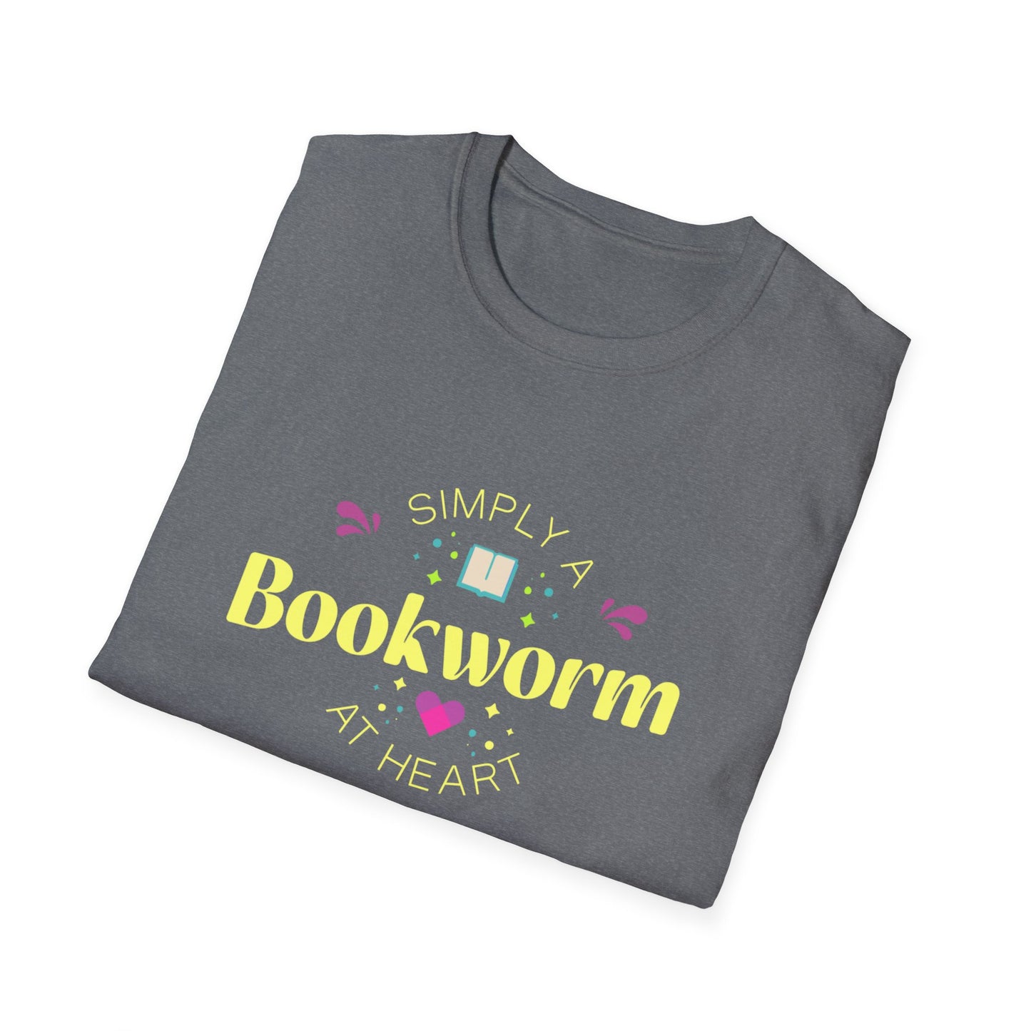 Bookworm T-Shirt — Cute Pastel Reading Tee with Book & Heart Graphic