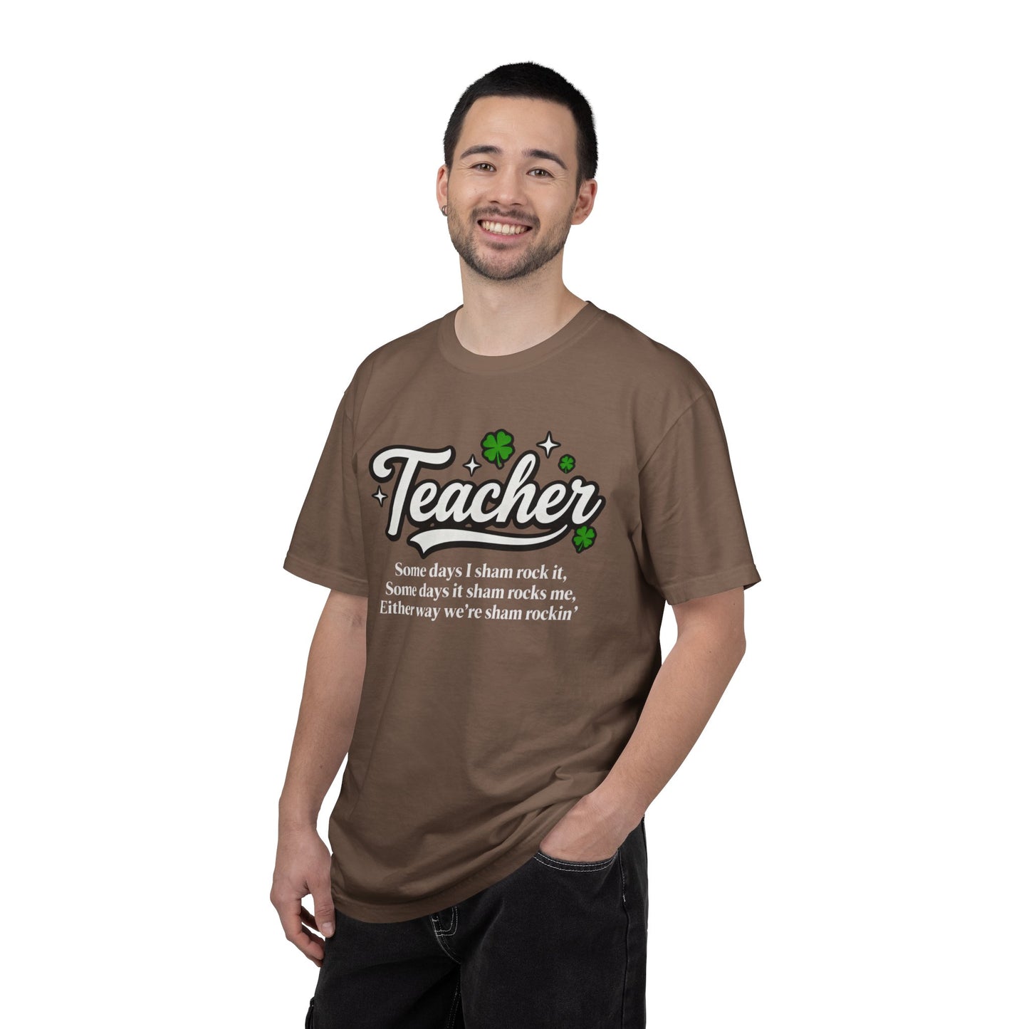 Teacher Shamrock T-Shirt — “Some days I sham rock it” St. Patrick’s Day Gift for Educators