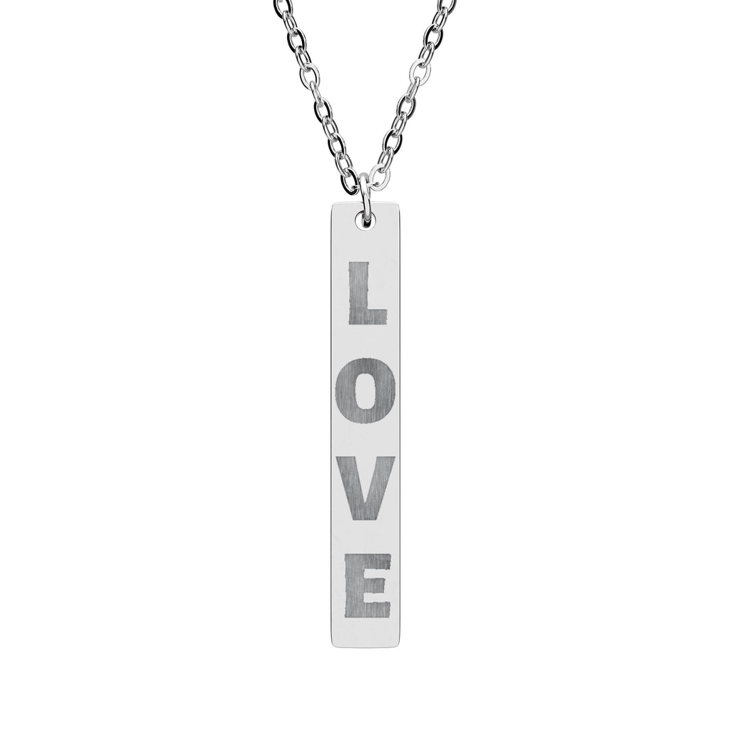 LOVE Vertical Bar Necklace