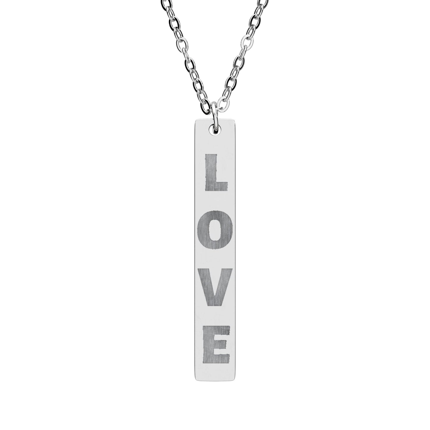 LOVE Vertical Bar Necklace