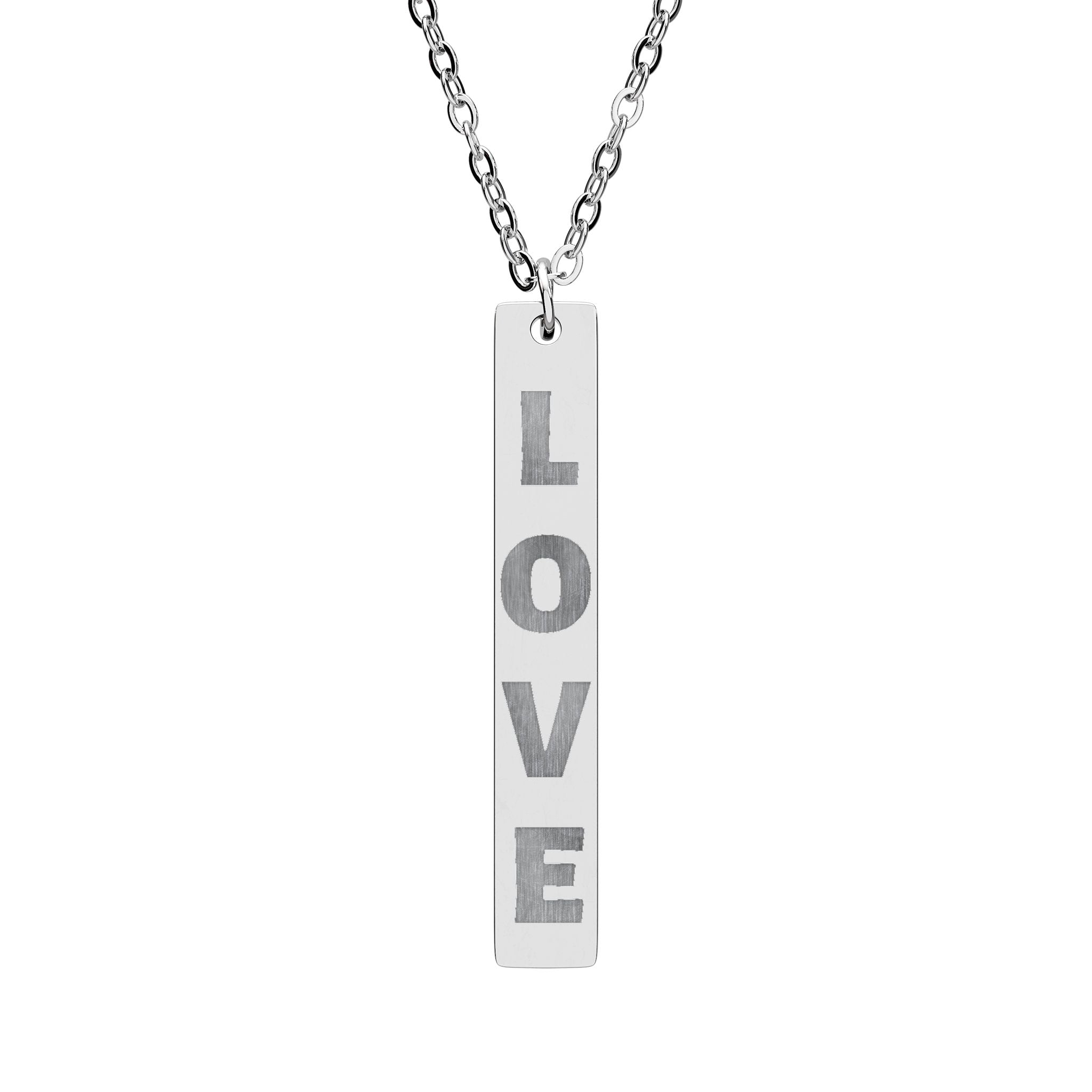 LOVE Vertical Bar Necklace